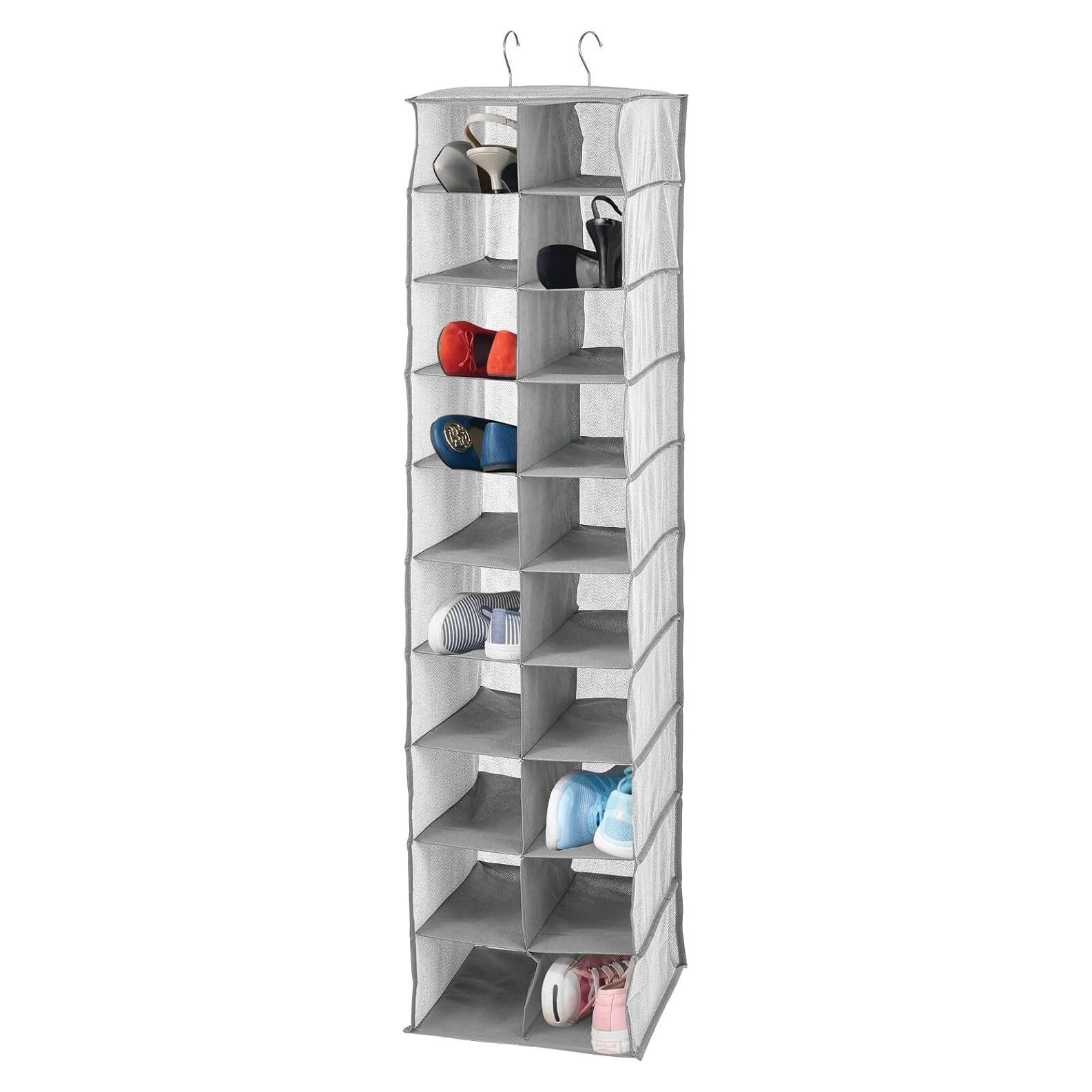 Organizador Colgante de Armario mDesign 20 Estantes Gris