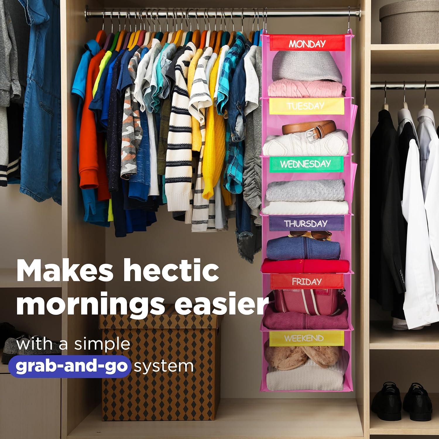 Organizador Semanal de Ropa Handy Laundry - 6 Estantes Rosa