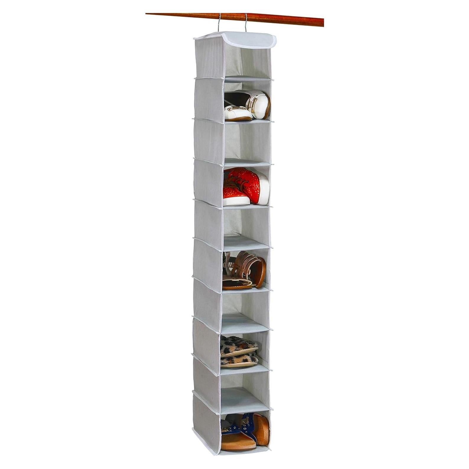 Organizador de Zapatos Colgante Simple Houseware 10 Estantes Gris