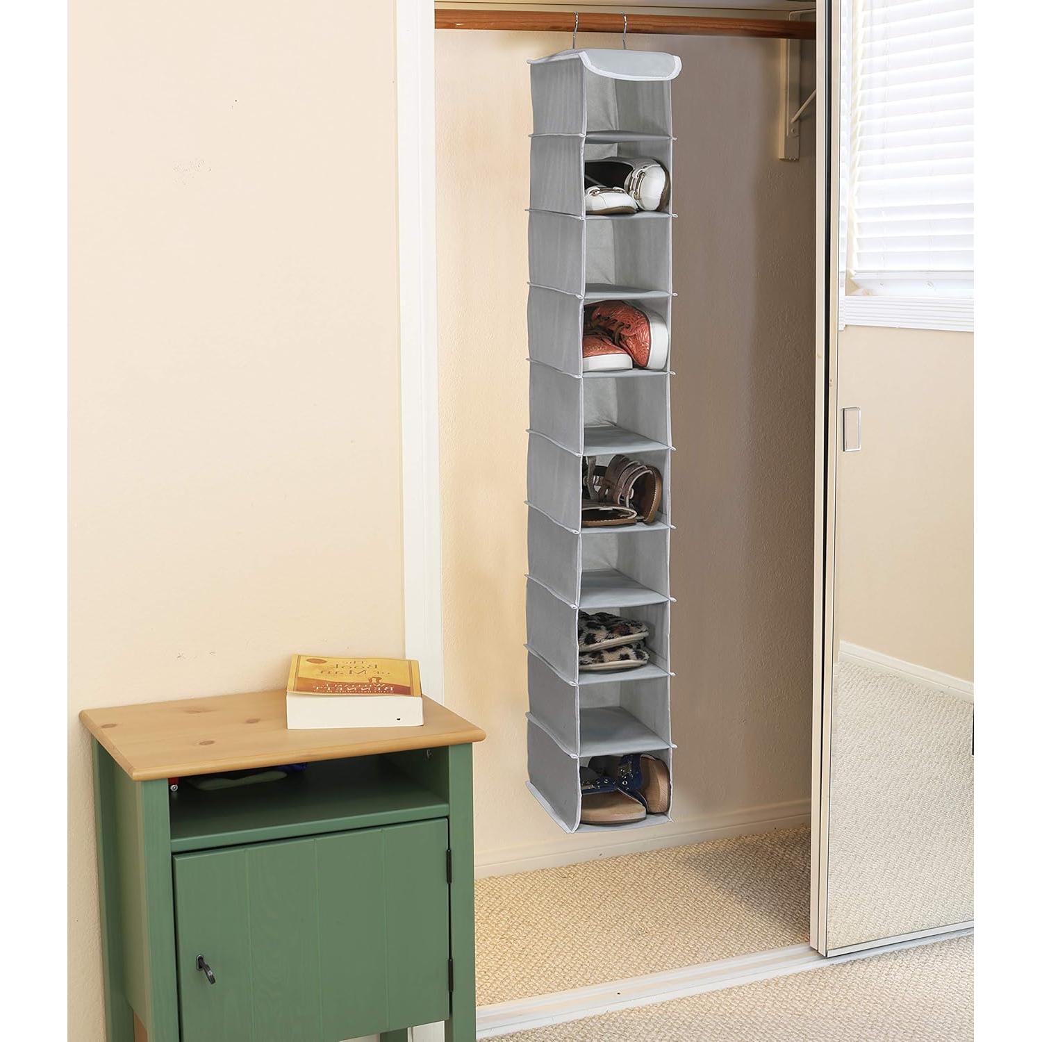 Organizador de Zapatos Colgante Simple Houseware 10 Estantes Gris