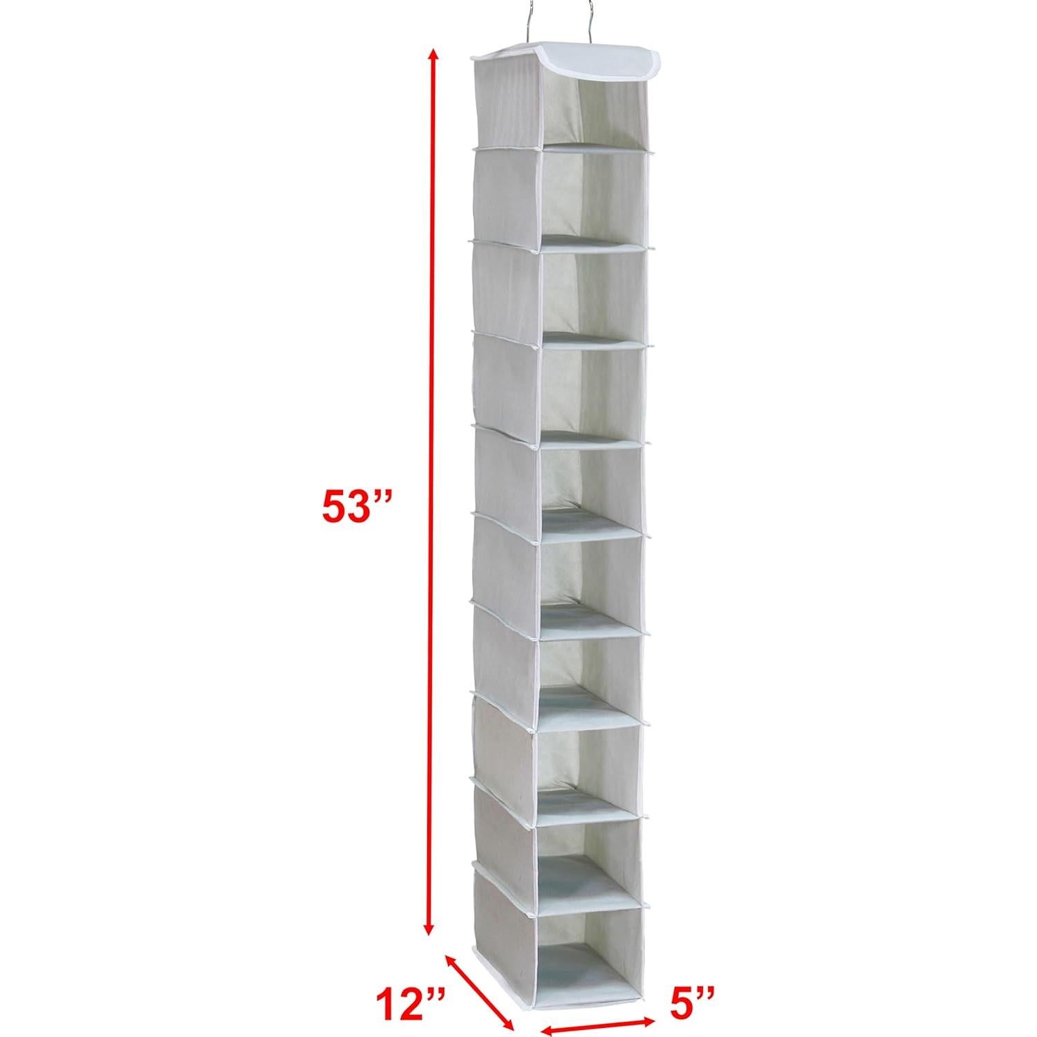 Organizador de Zapatos Colgante Simple Houseware 10 Estantes Gris