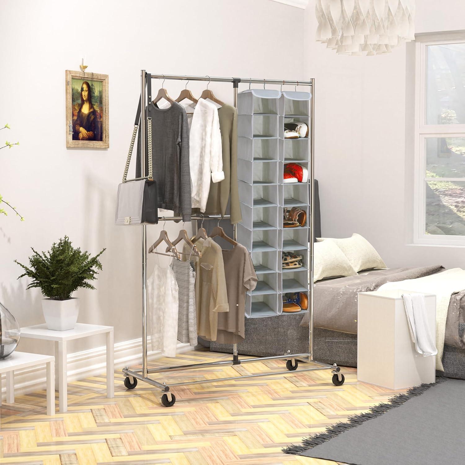 Organizador de Zapatos Colgante Simple Houseware 10 Estantes Gris