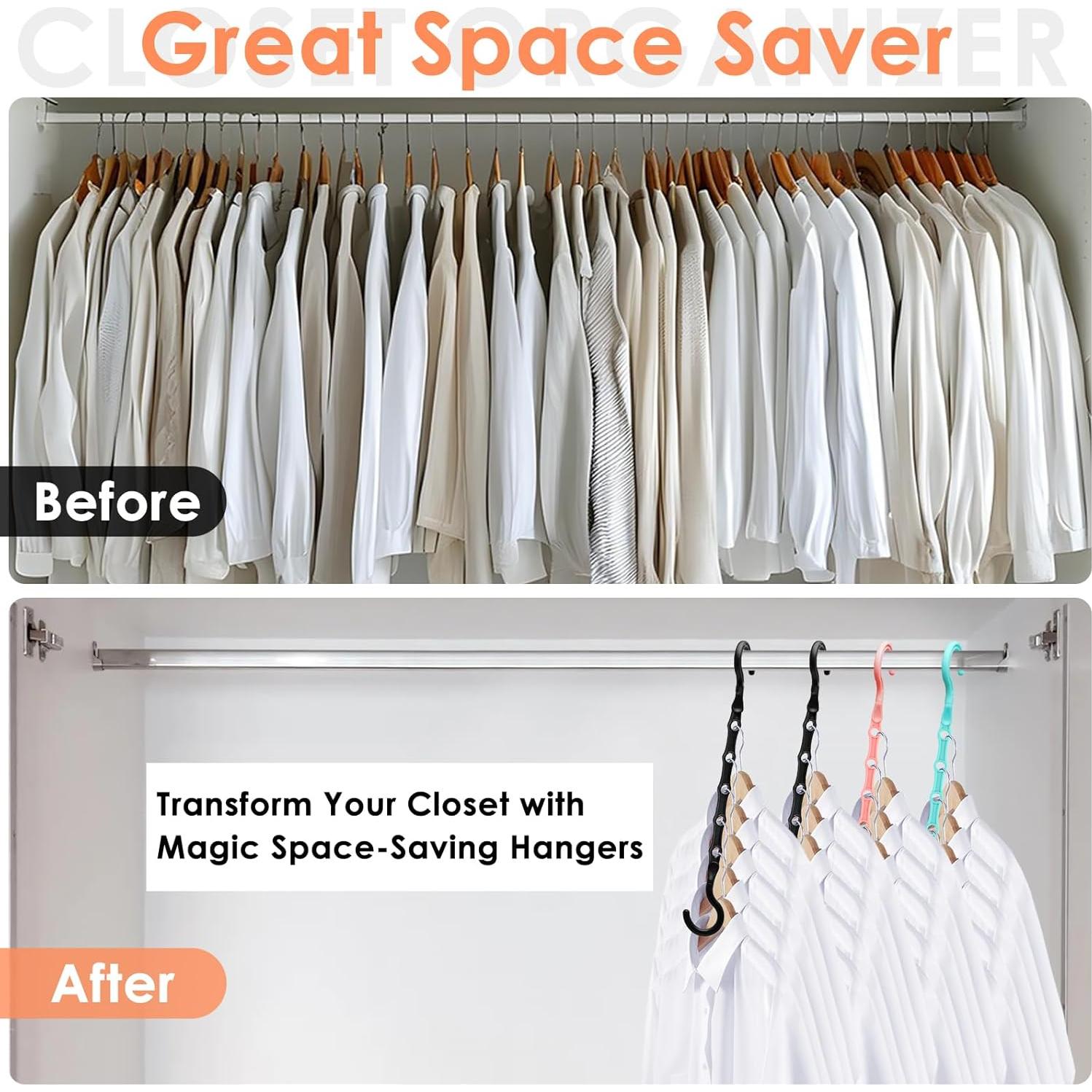 Perchas Mágicas MSHALADE para Closet - Ahorra Espacio, Paquete de 8