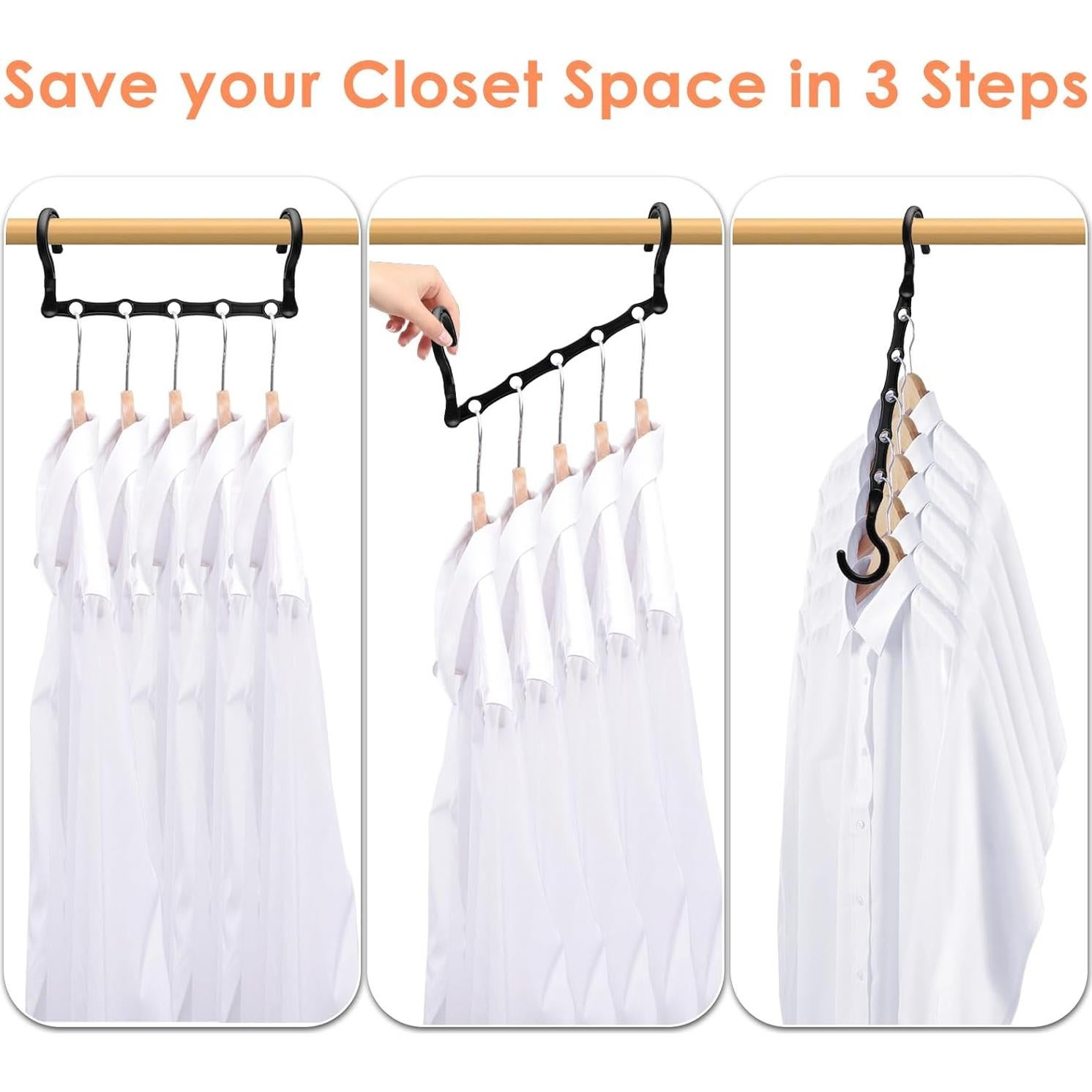 Perchas Mágicas MSHALADE para Closet - Ahorra Espacio, Paquete de 8