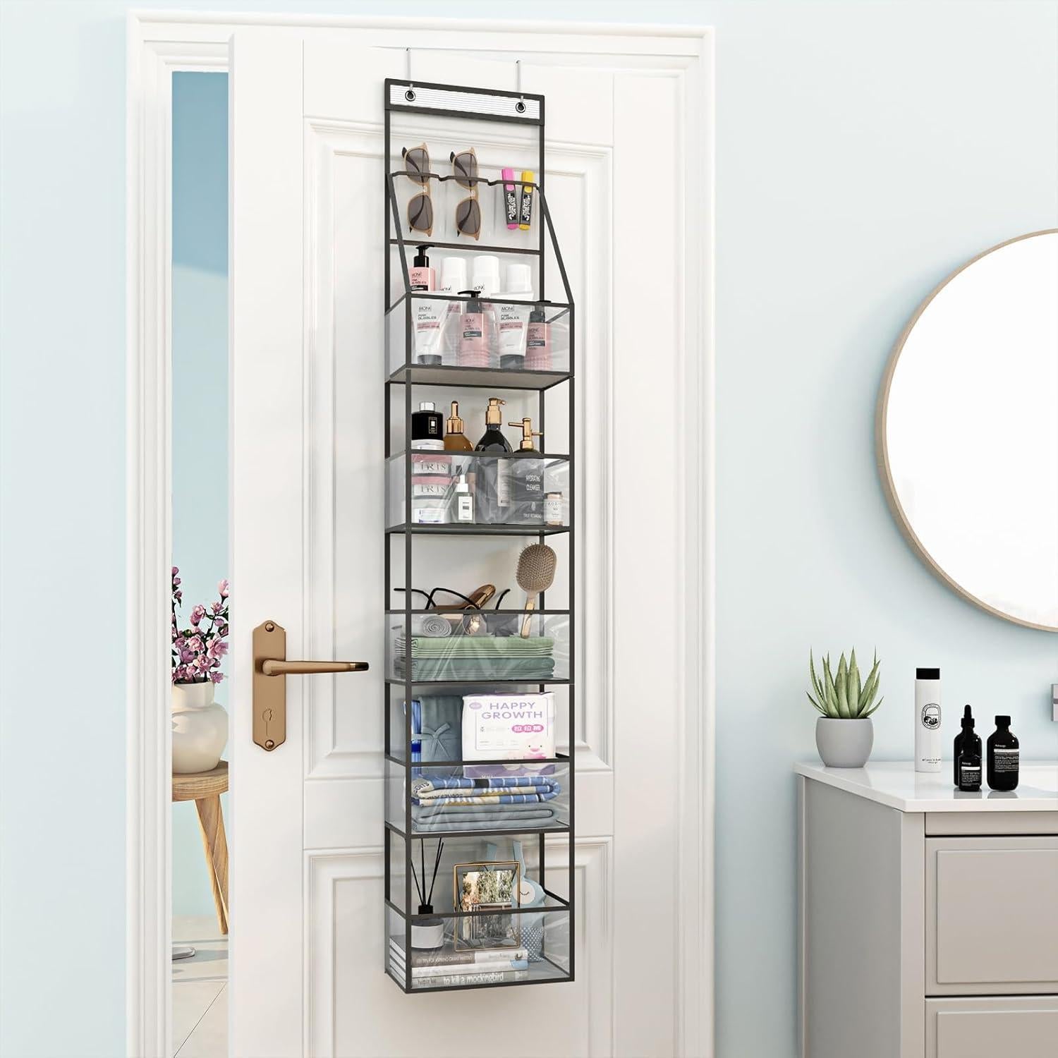 Organizador Colgante de PVC Fixwal 9 Compartimentos Gris