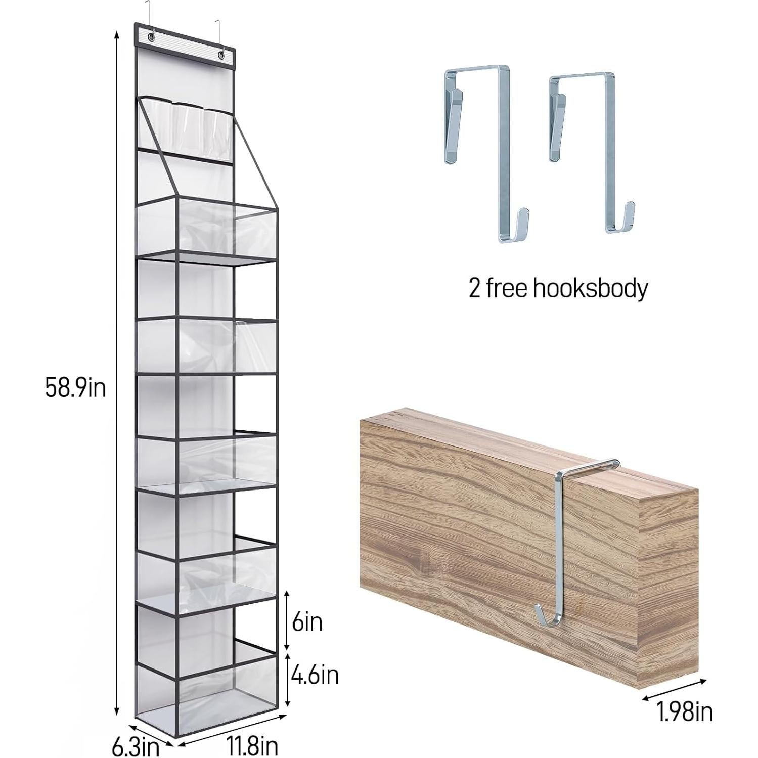 Organizador Colgante de PVC Fixwal 9 Compartimentos Gris