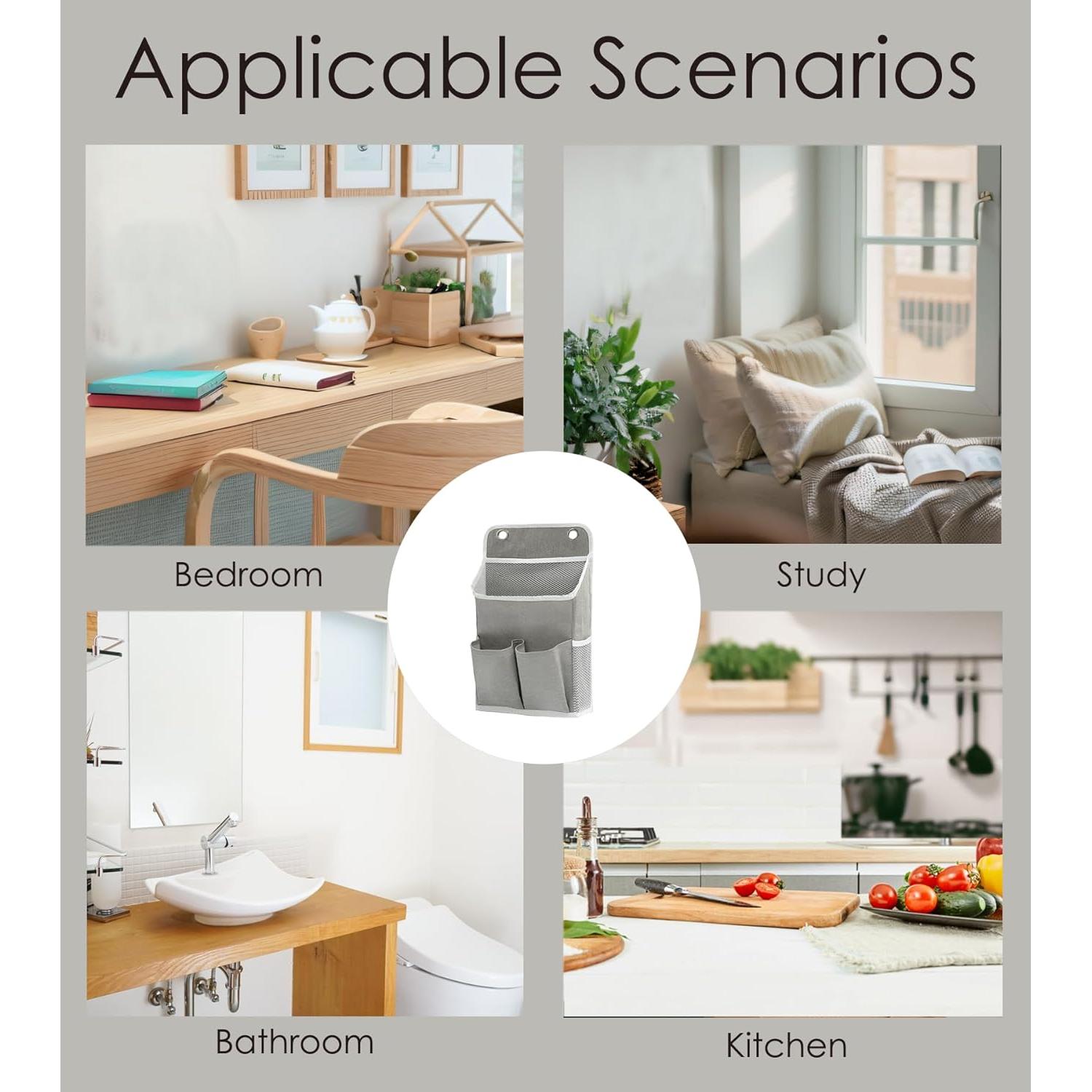 Cesta Colgante Organizador Someteth Gris 2 Paquetes 36x21x7cm