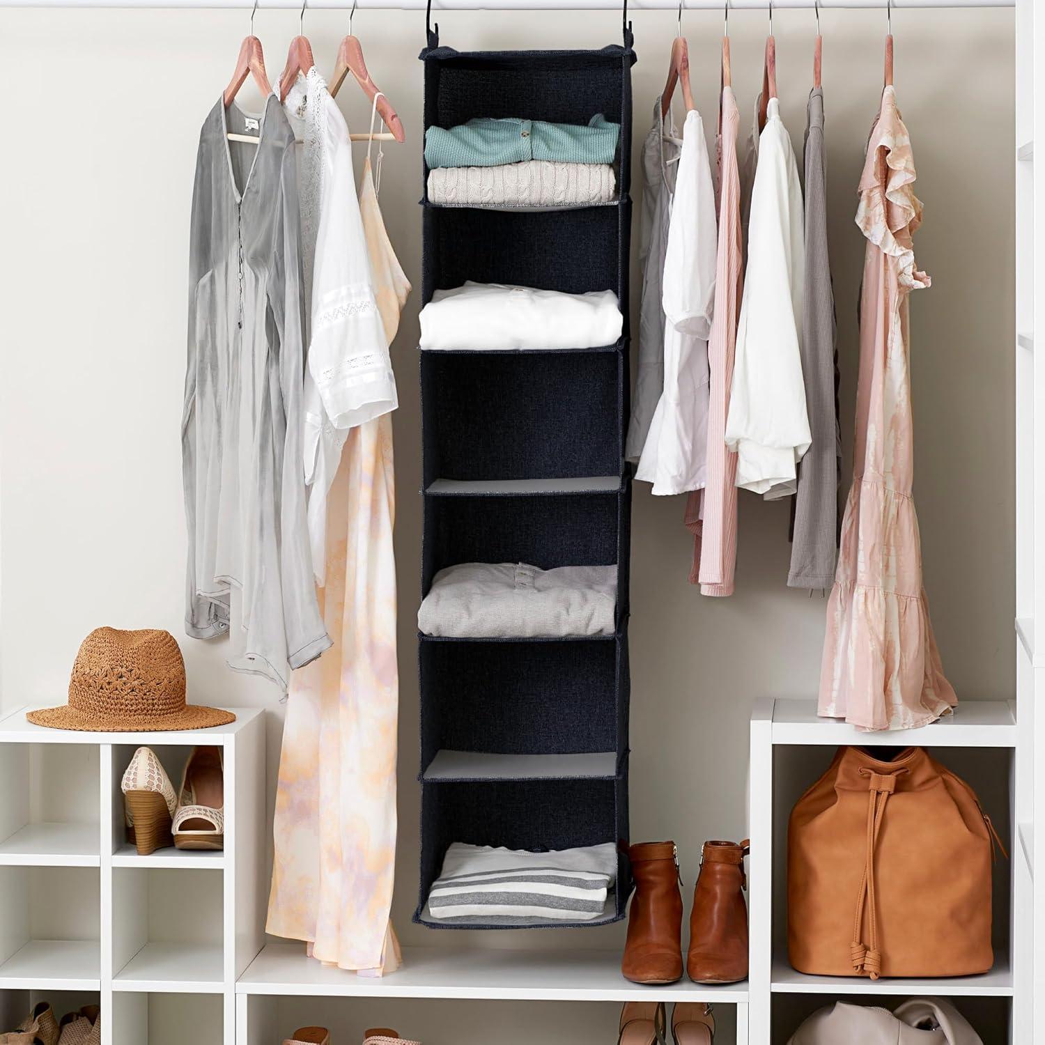 Organizador de Closet Colgante Household Essentials 6 Estantes Denim