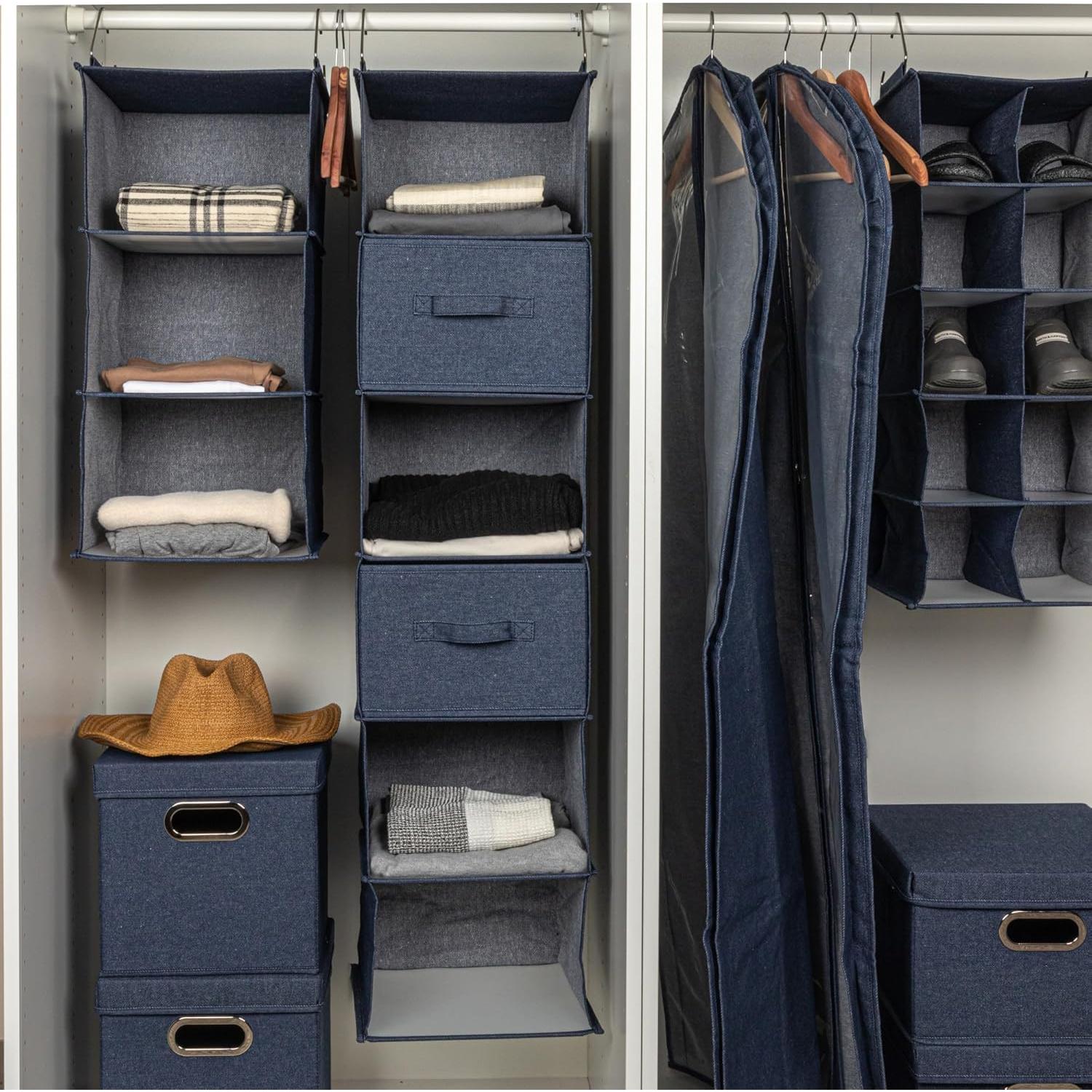 Organizador de Closet Colgante Household Essentials 6 Estantes Denim