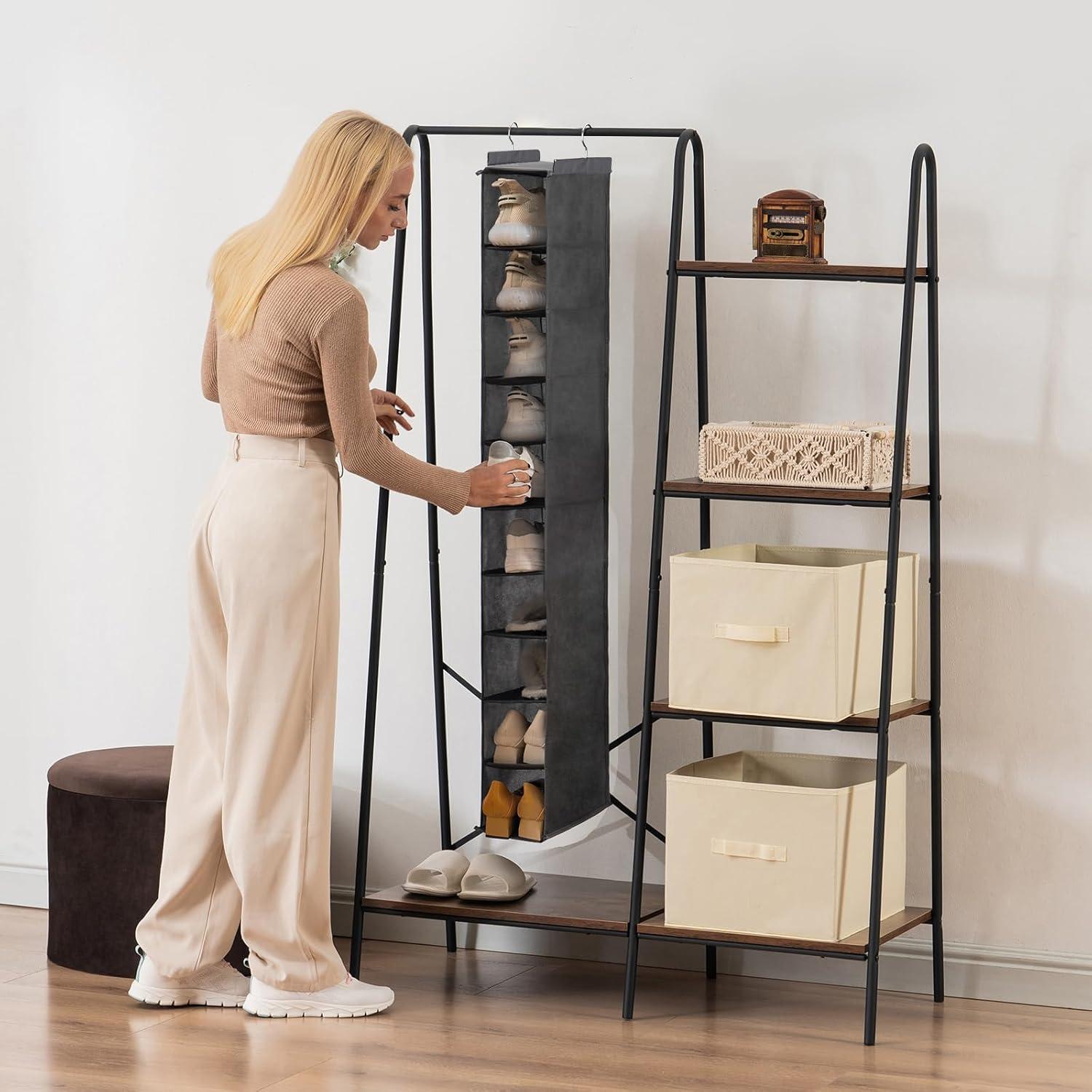 Organizador de Zapatos Colgante YOUDENOVA 10 Estantes Gris