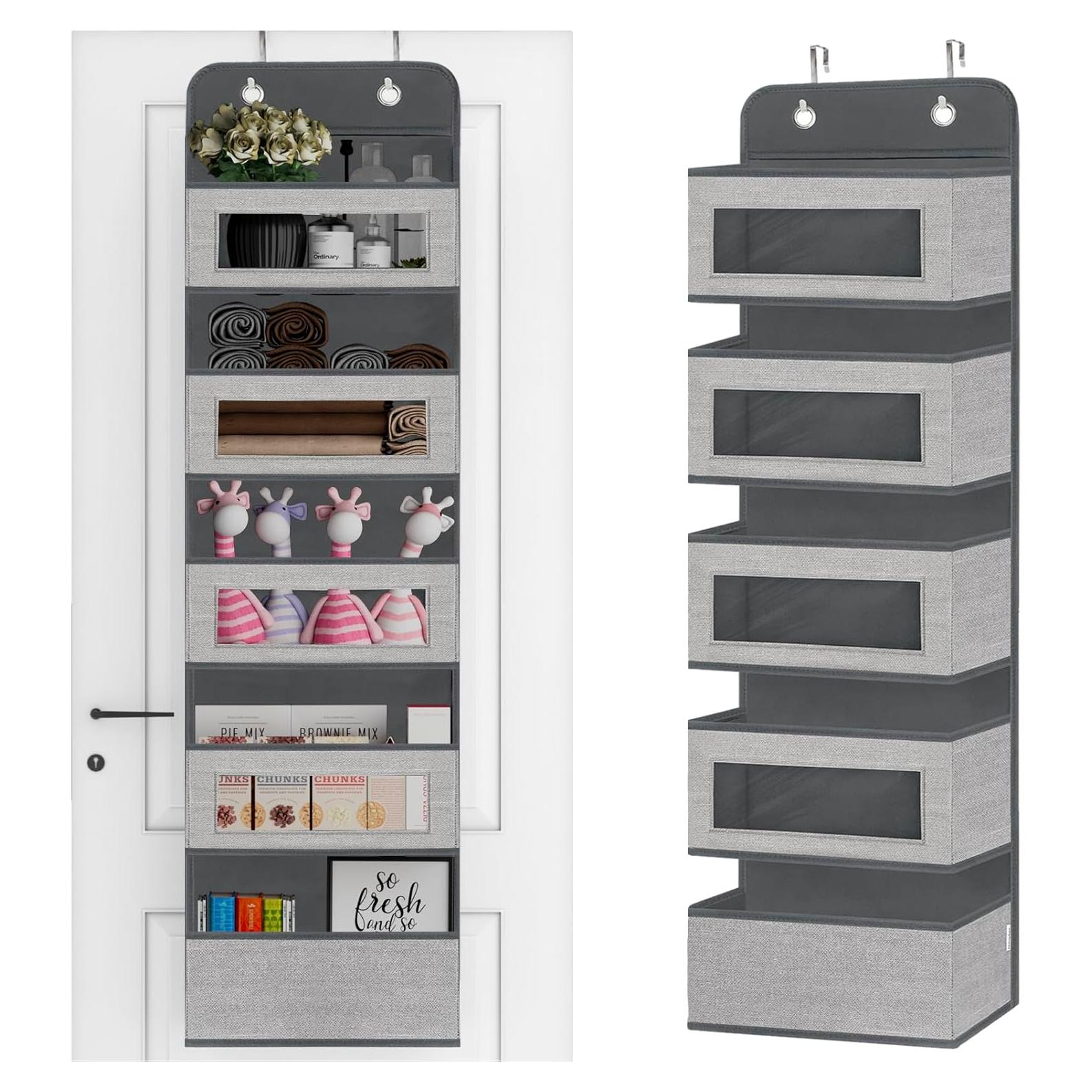 Organizador Colgante sobre la Puerta VERONLY 5 Bolsillos Gris