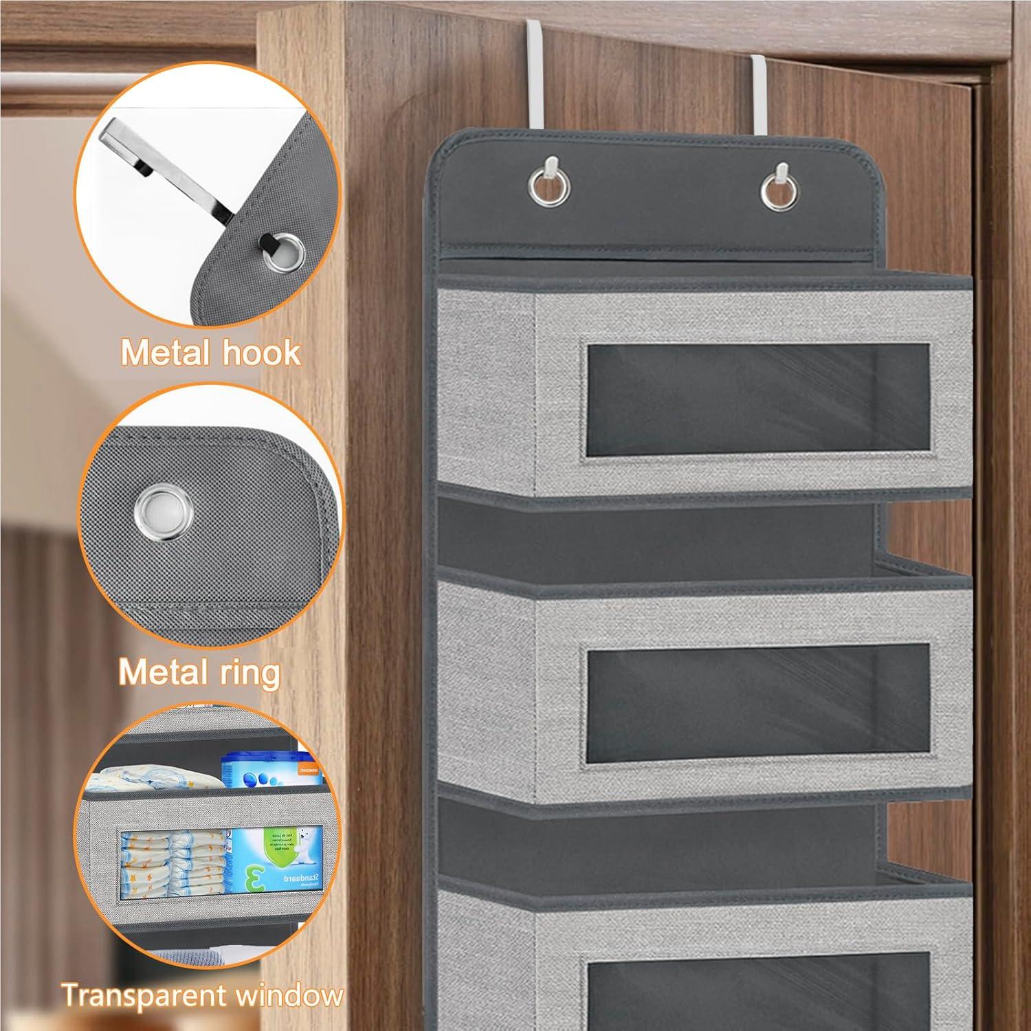 Organizador Colgante sobre la Puerta VERONLY 5 Bolsillos Gris