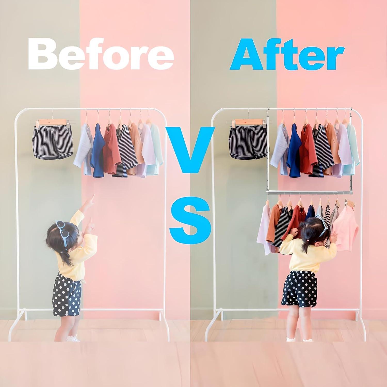 Barra Colgante Ajustable Yeetburg Acero Inoxidable 43-76 cm