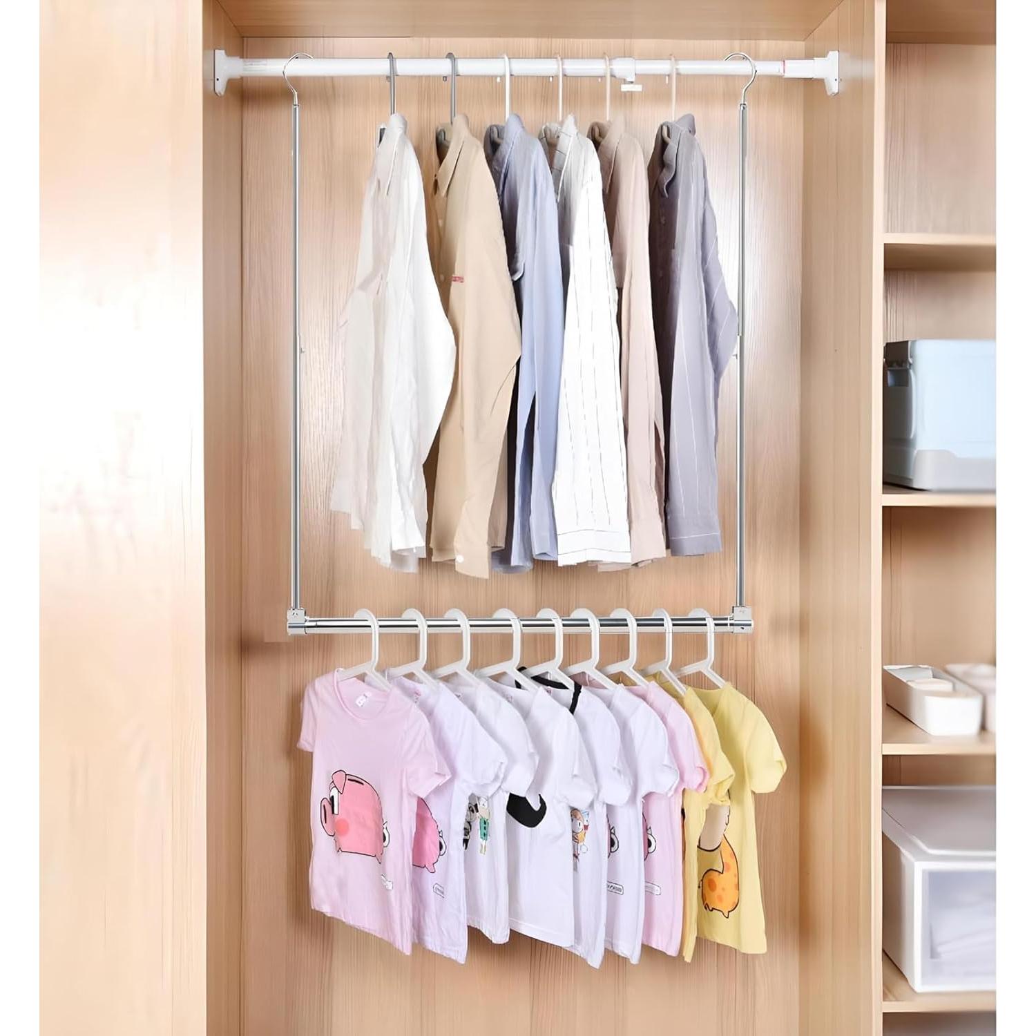 Barra Colgante Ajustable Yeetburg Acero Inoxidable 43-76 cm