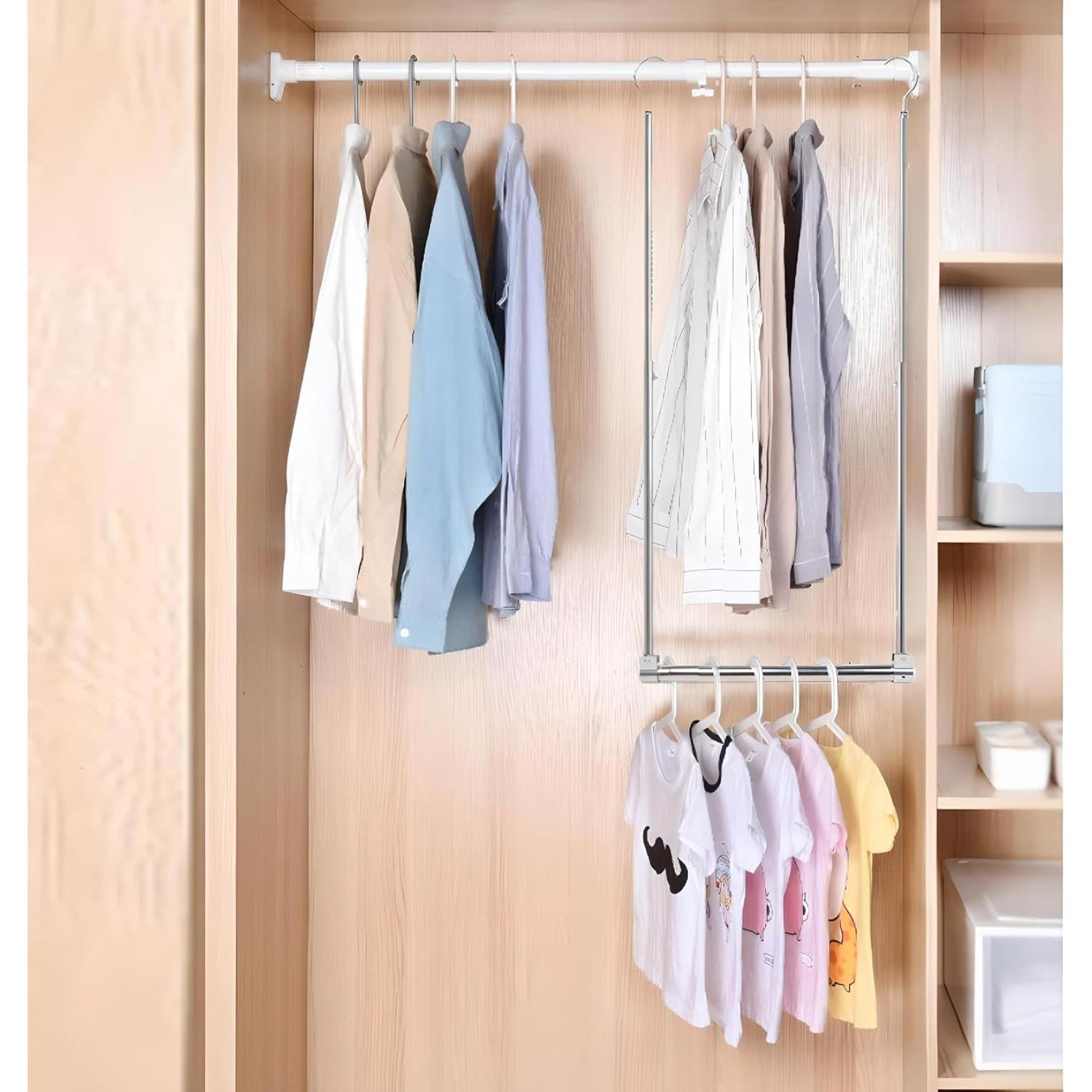 Barra Colgante Ajustable Yeetburg Acero Inoxidable 43-76 cm