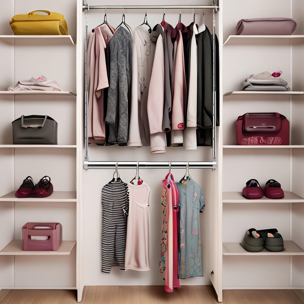 Barra Colgante Ajustable Yeetburg Acero Inoxidable 43-76 cm