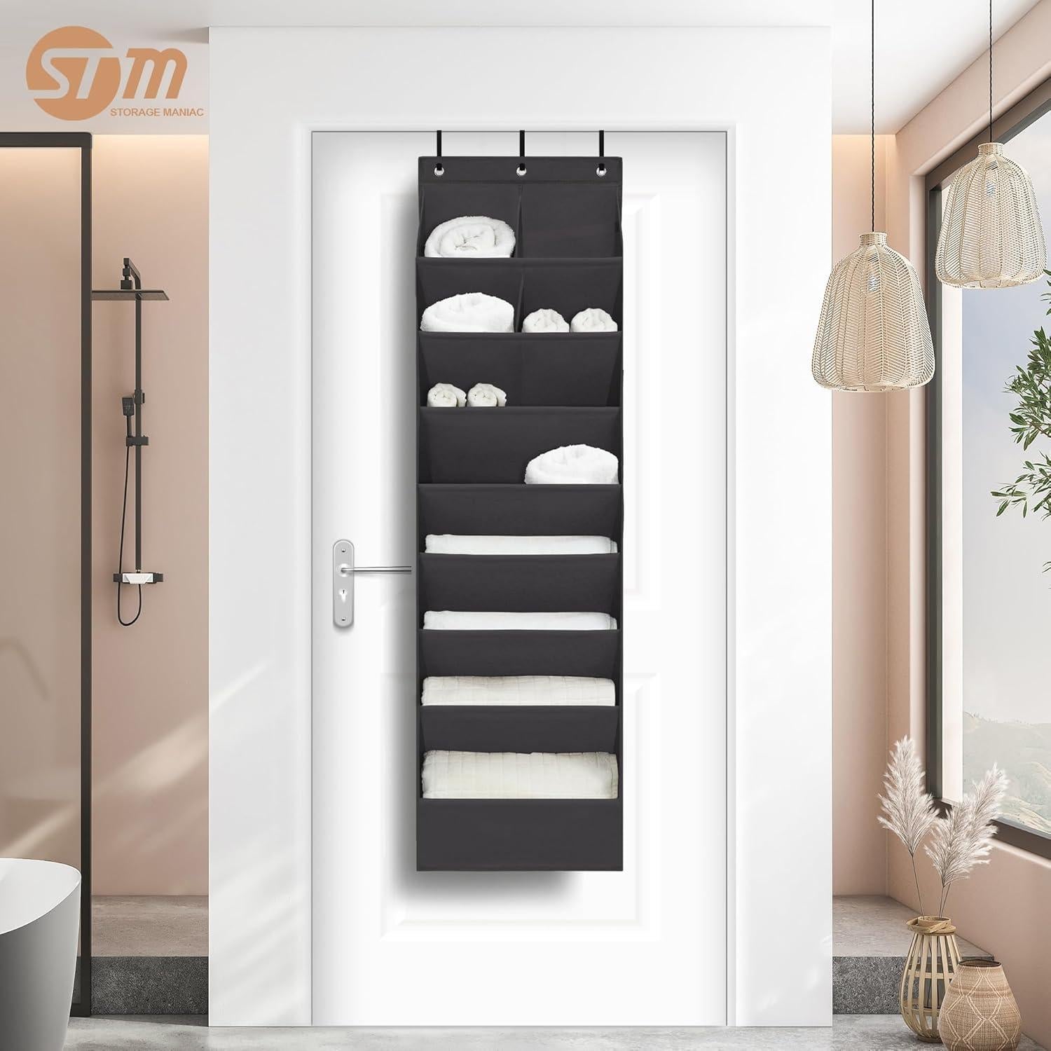 Organizador de Zapatos Colgante STORAGE MANIAC Negro 10 Bolsillos