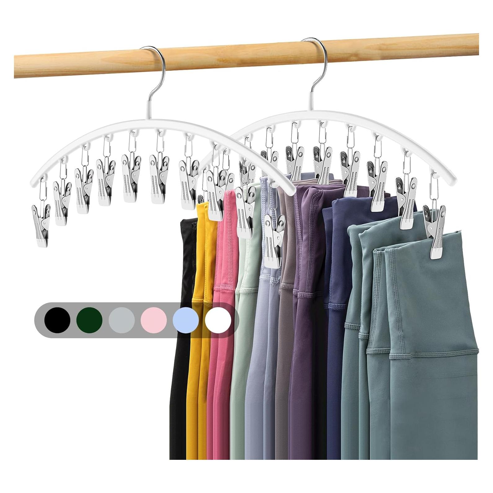 Organizador de Leggings Volnamal 2 Paquete con 10 Clips Blanco