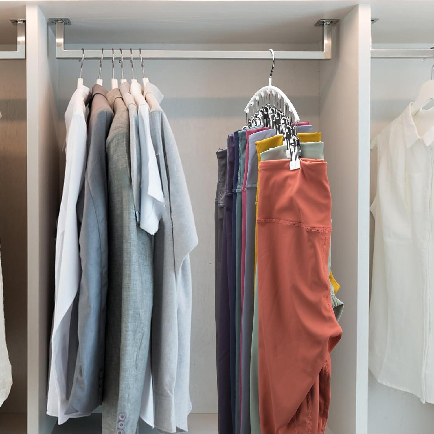 Organizador de Leggings Volnamal 2 Paquete con 10 Clips Blanco