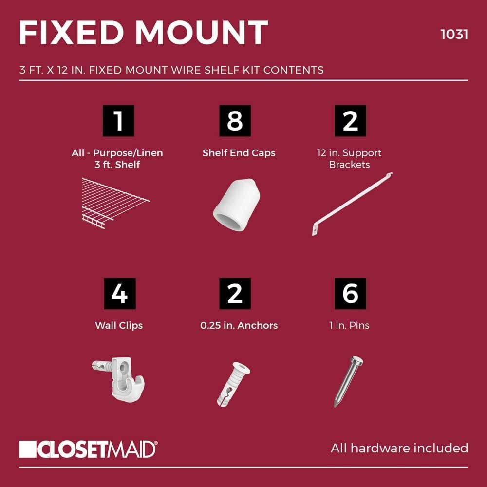 Estantería de Alambre ClosetMaid 91.44x30.48cm Blanca