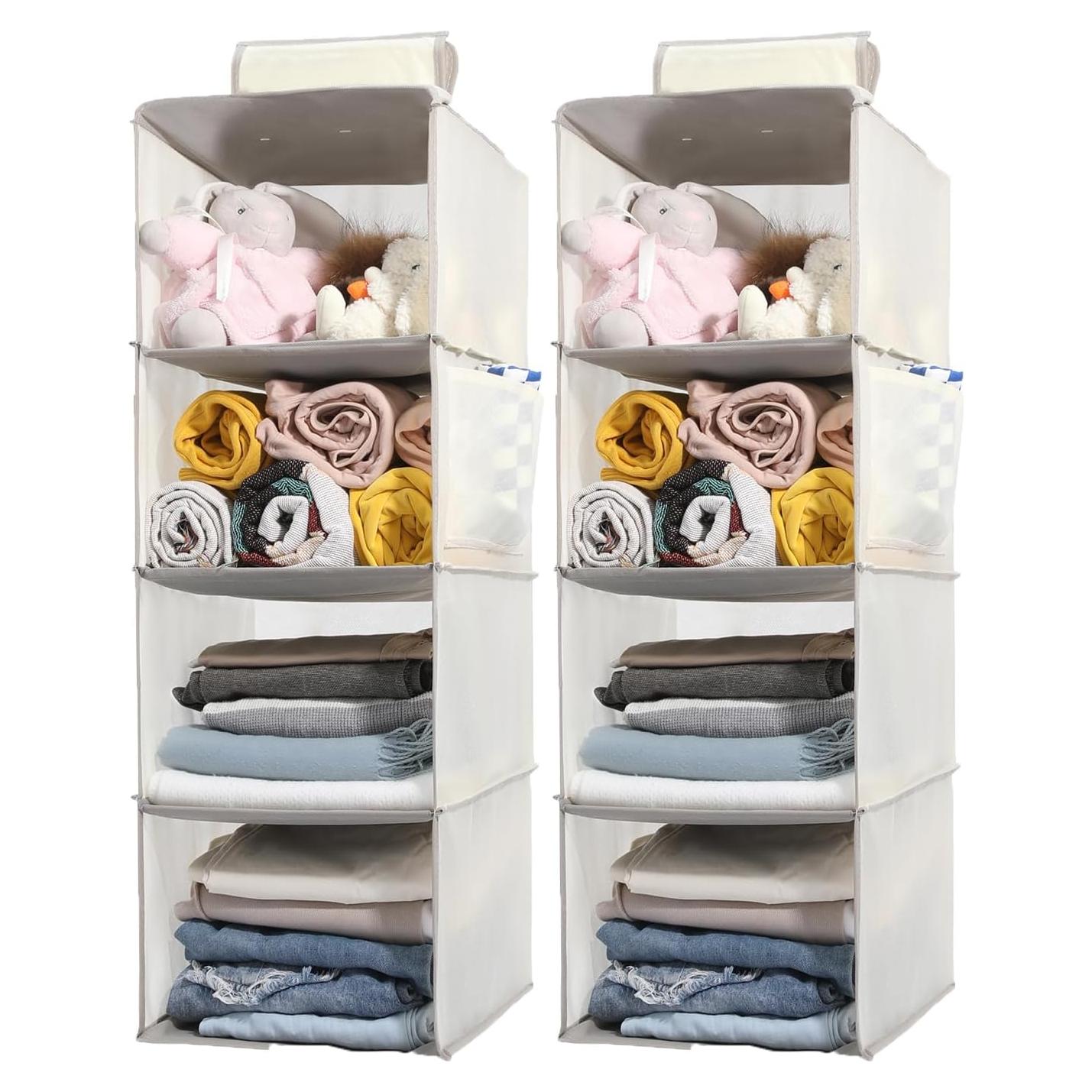 Organizador de Closet Colgante YRCBEHFU 4 Estantes Beige