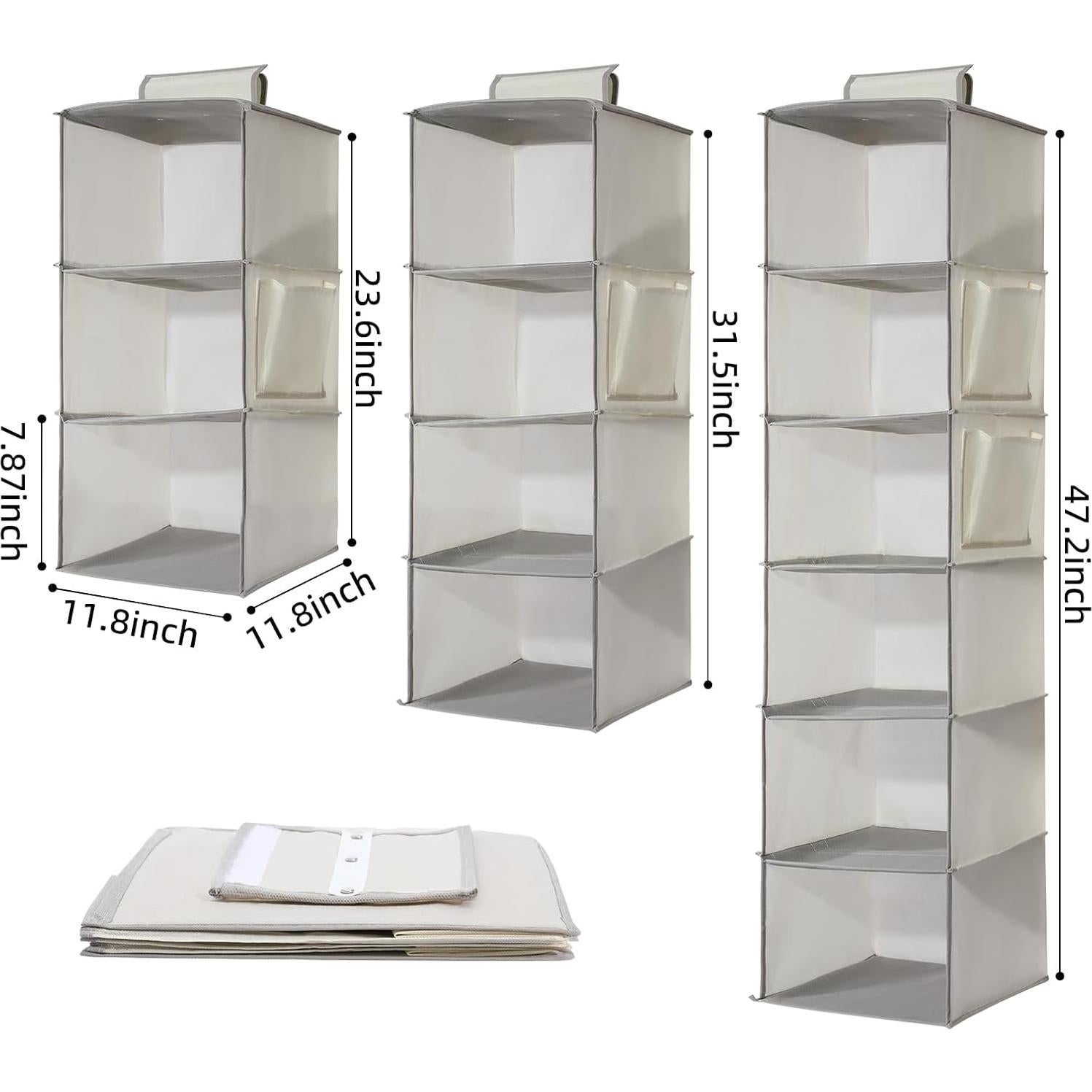 Organizador de Closet Colgante YRCBEHFU 4 Estantes Beige