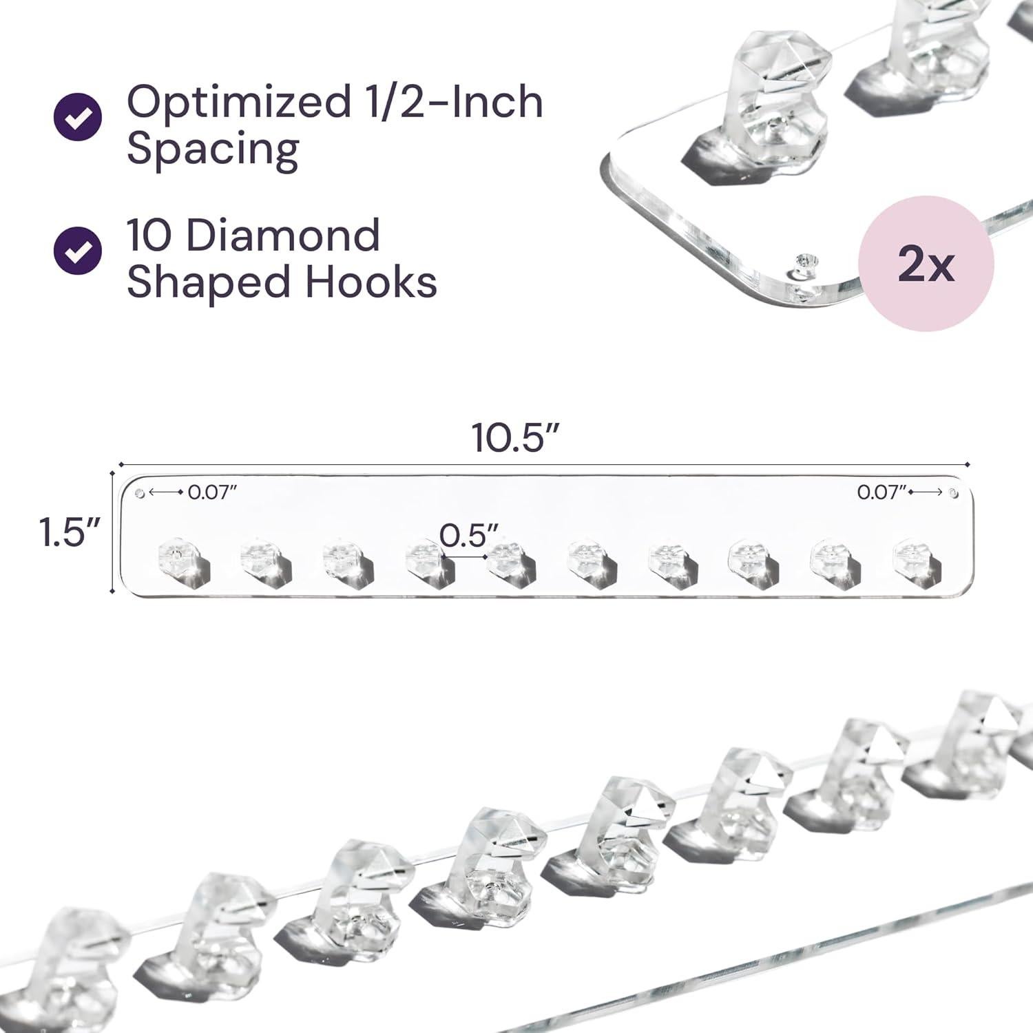 Organizador de Collares Boxy Concepts - 2 Piezas Montaje en Pared