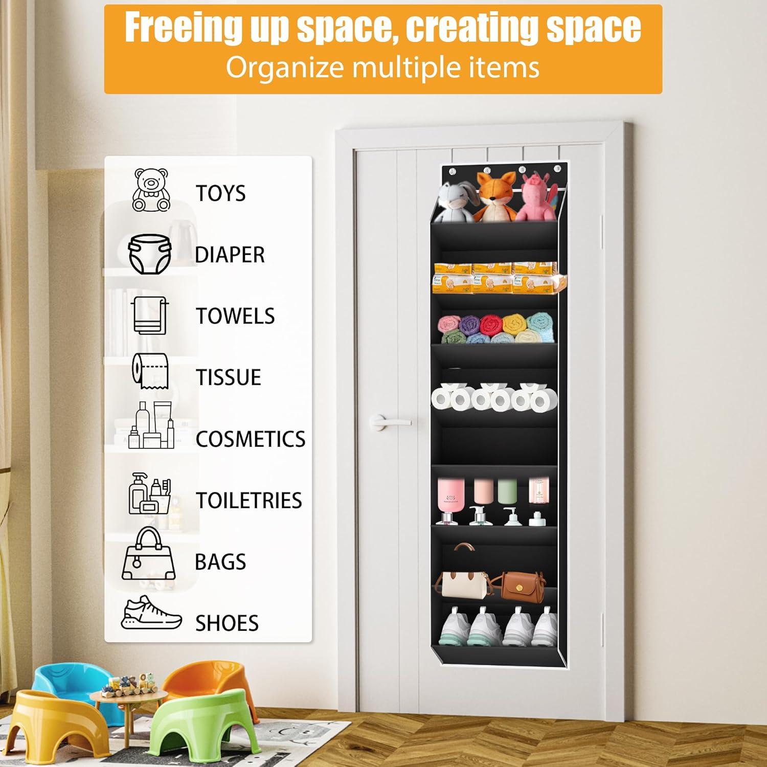 Organizador de Zapatos Sobre la Puerta KYEVIS Negro 1 Paquete