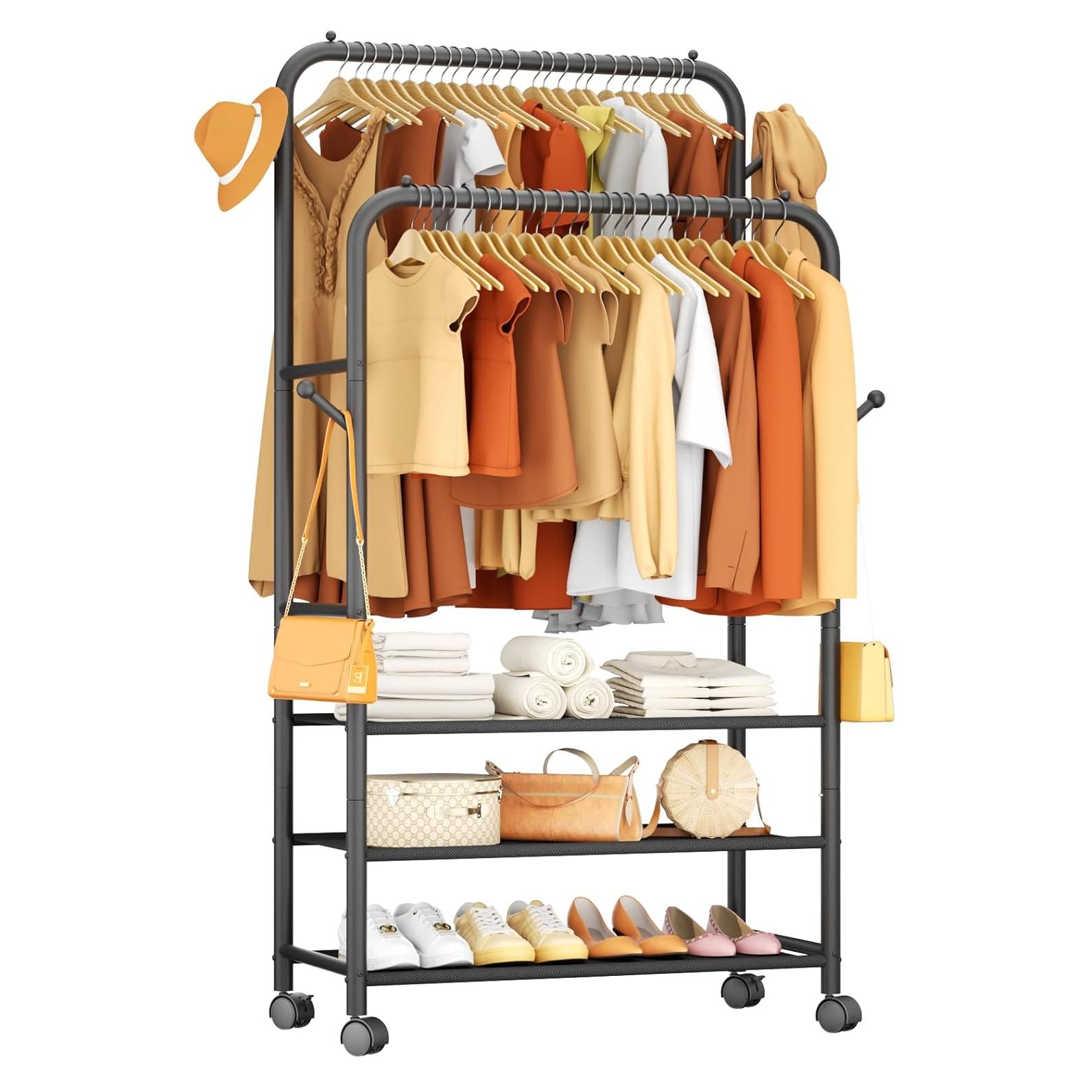 Perchero Rodante Furologee de Metal 3 Niveles Ajustable