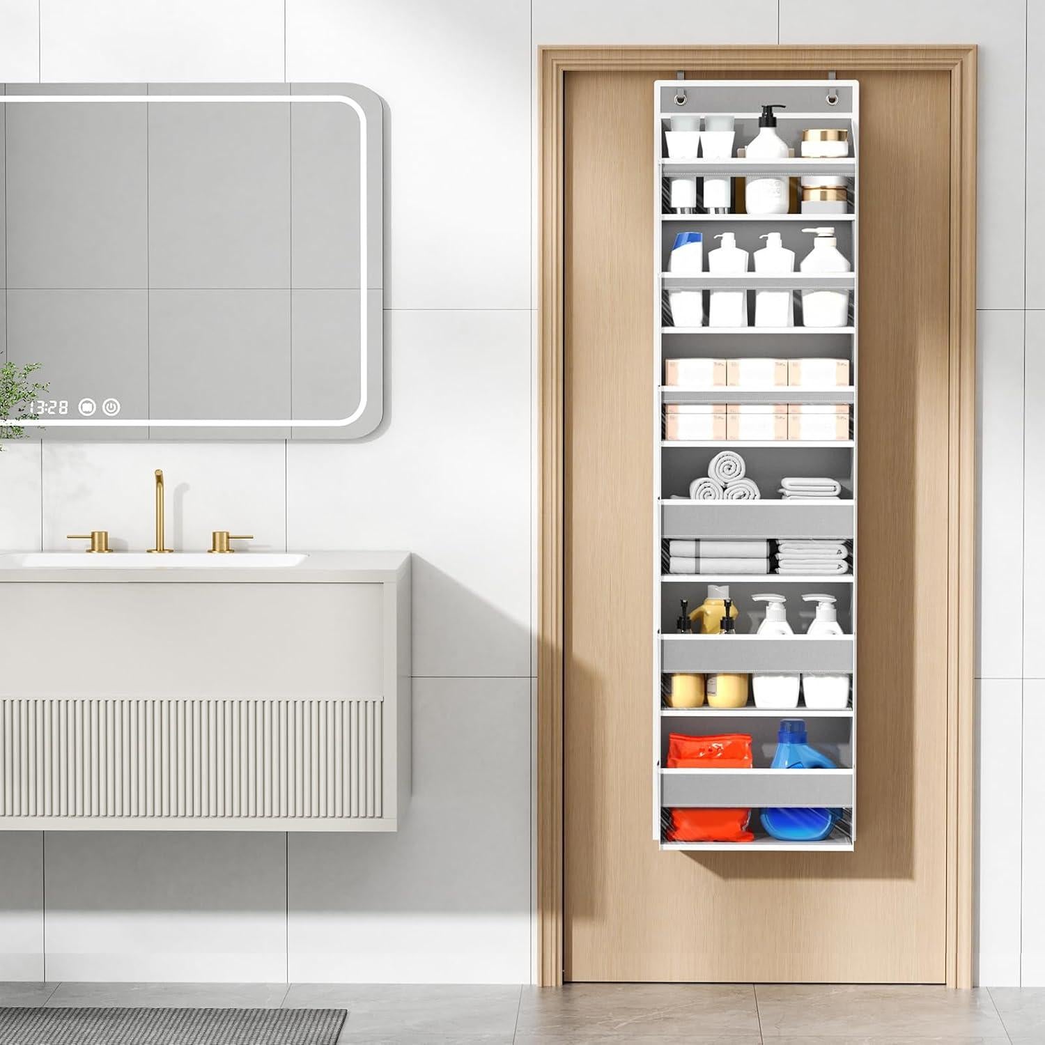 Organizador Colgante Mefirt 6 Estantes Gris para Puerta