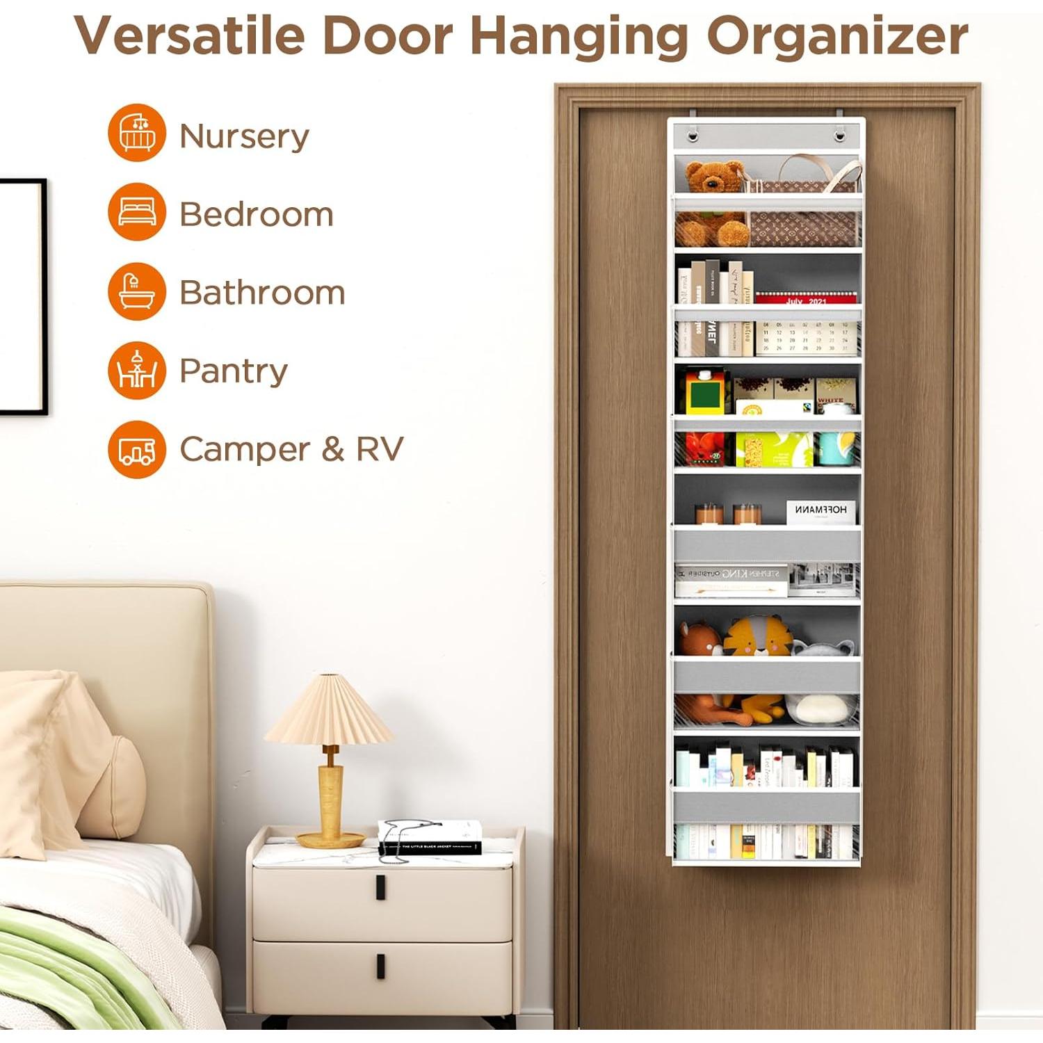 Organizador Colgante Mefirt 6 Estantes Gris para Puerta