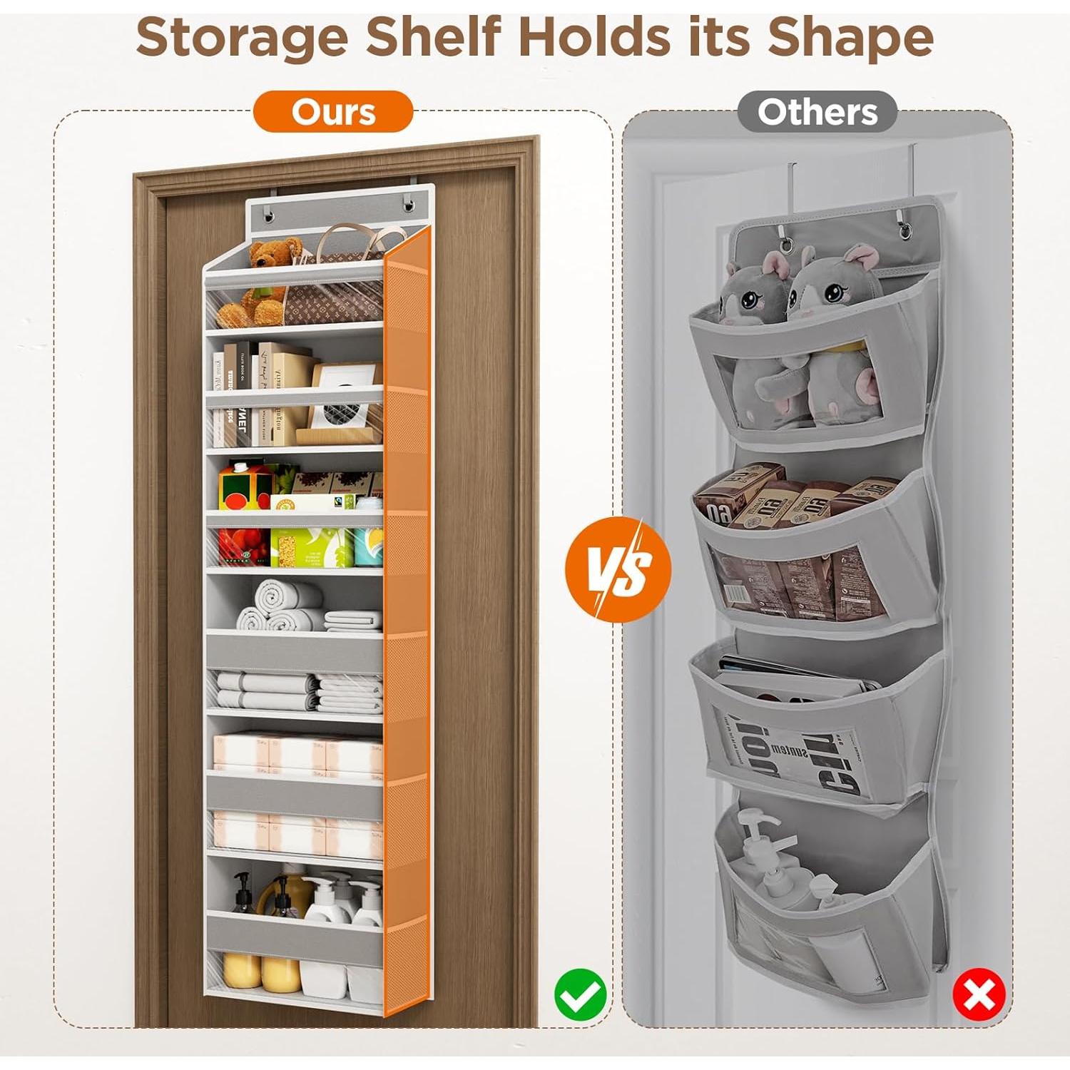 Organizador Colgante Mefirt 6 Estantes Gris para Puerta