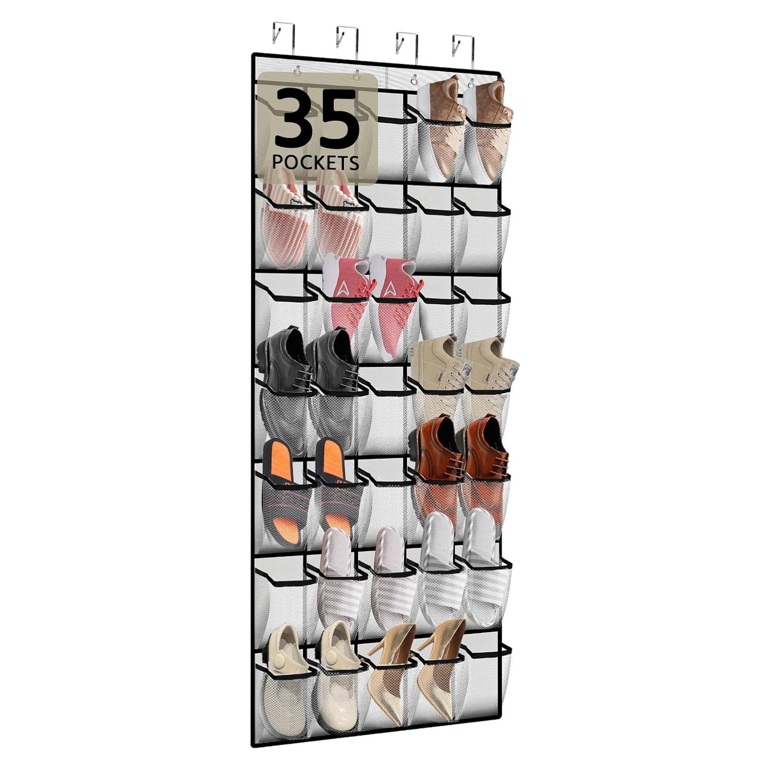 Organizador de Zapatos Colgante PAULONE 35 Bolsillos Blanco