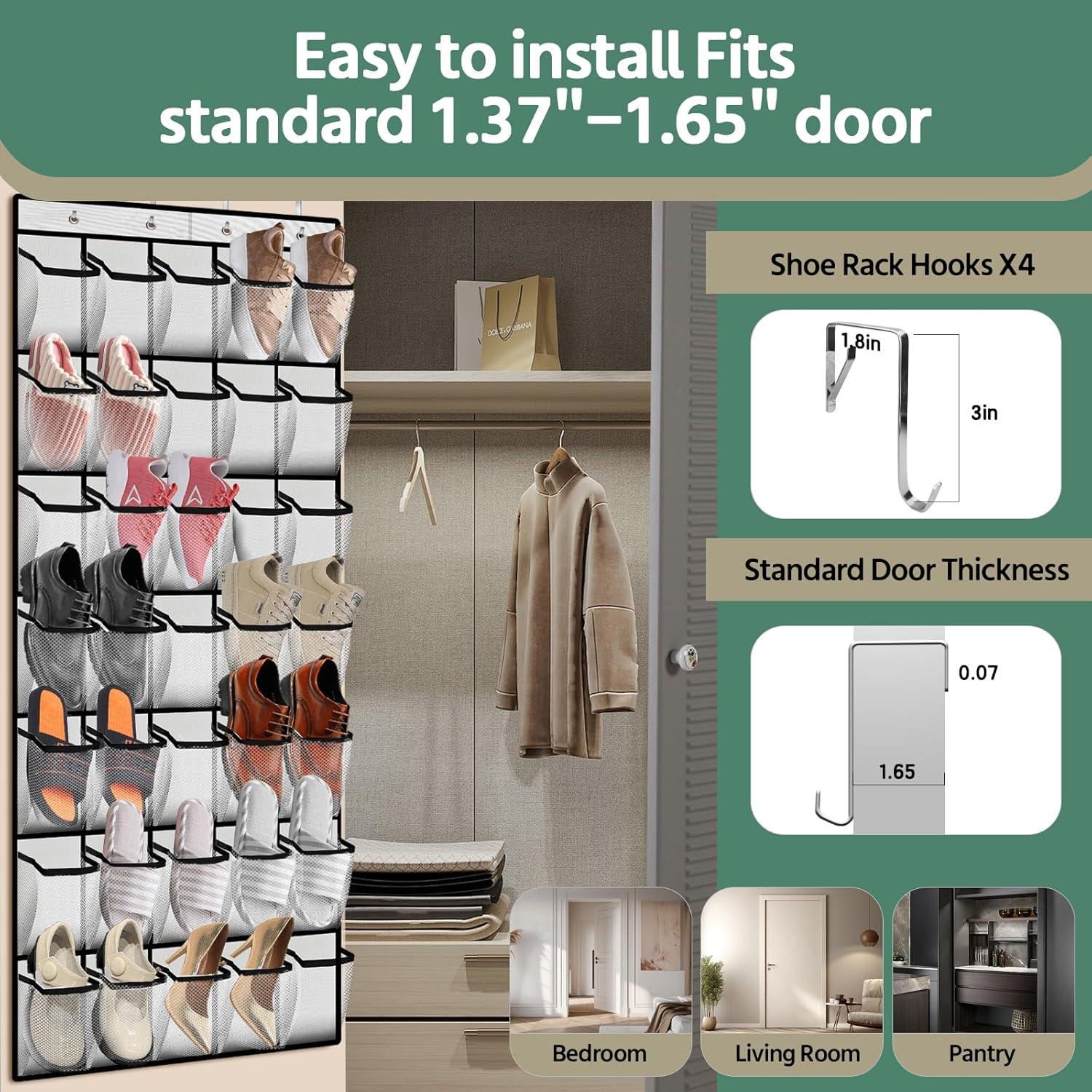 Organizador de Zapatos Colgante PAULONE 35 Bolsillos Blanco