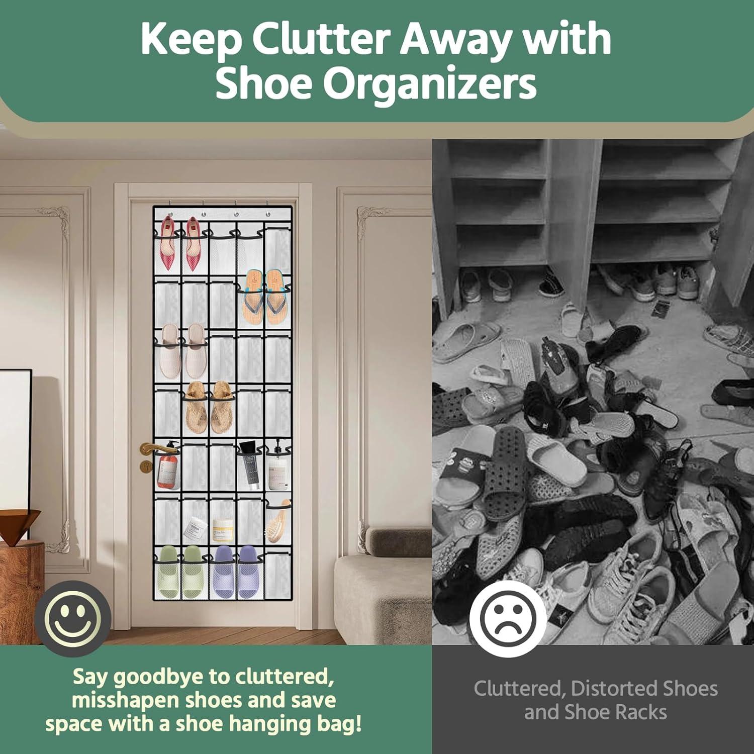 Organizador de Zapatos Colgante PAULONE 35 Bolsillos Blanco