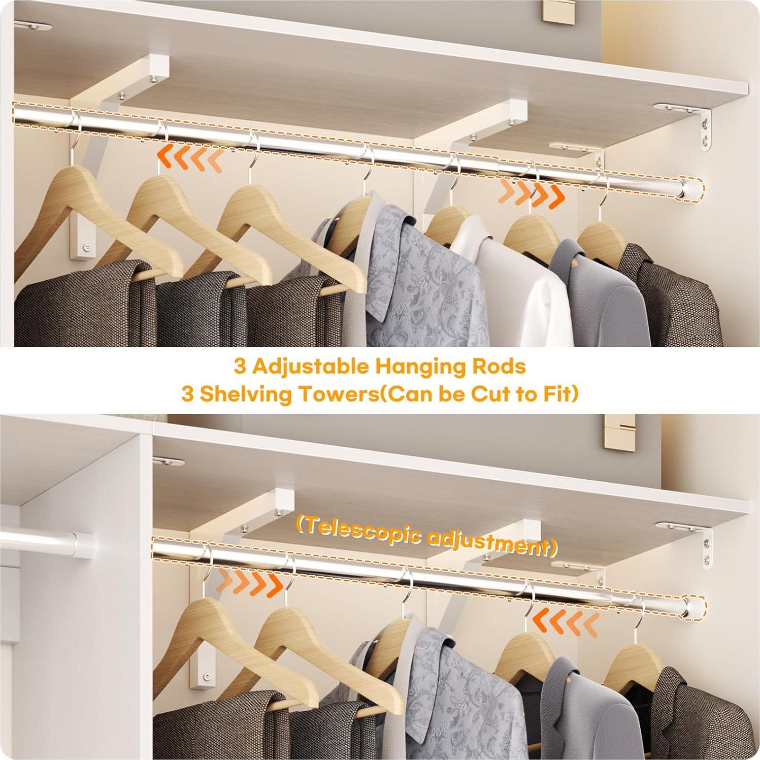 Sistema Organizador de Closet iSunirm 131.5x146.8cm Blanco