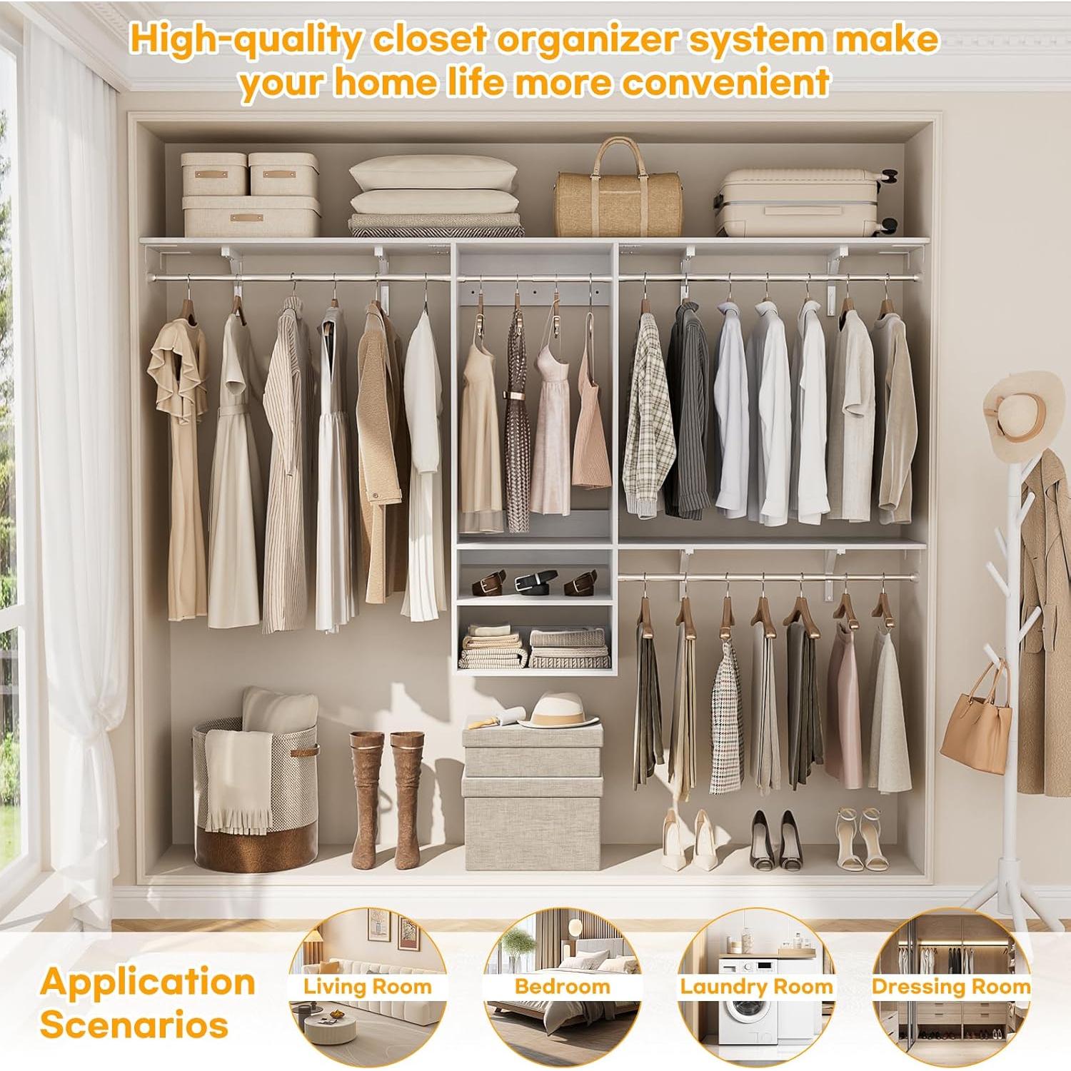 Sistema Organizador de Closet iSunirm 131.5x146.8cm Blanco