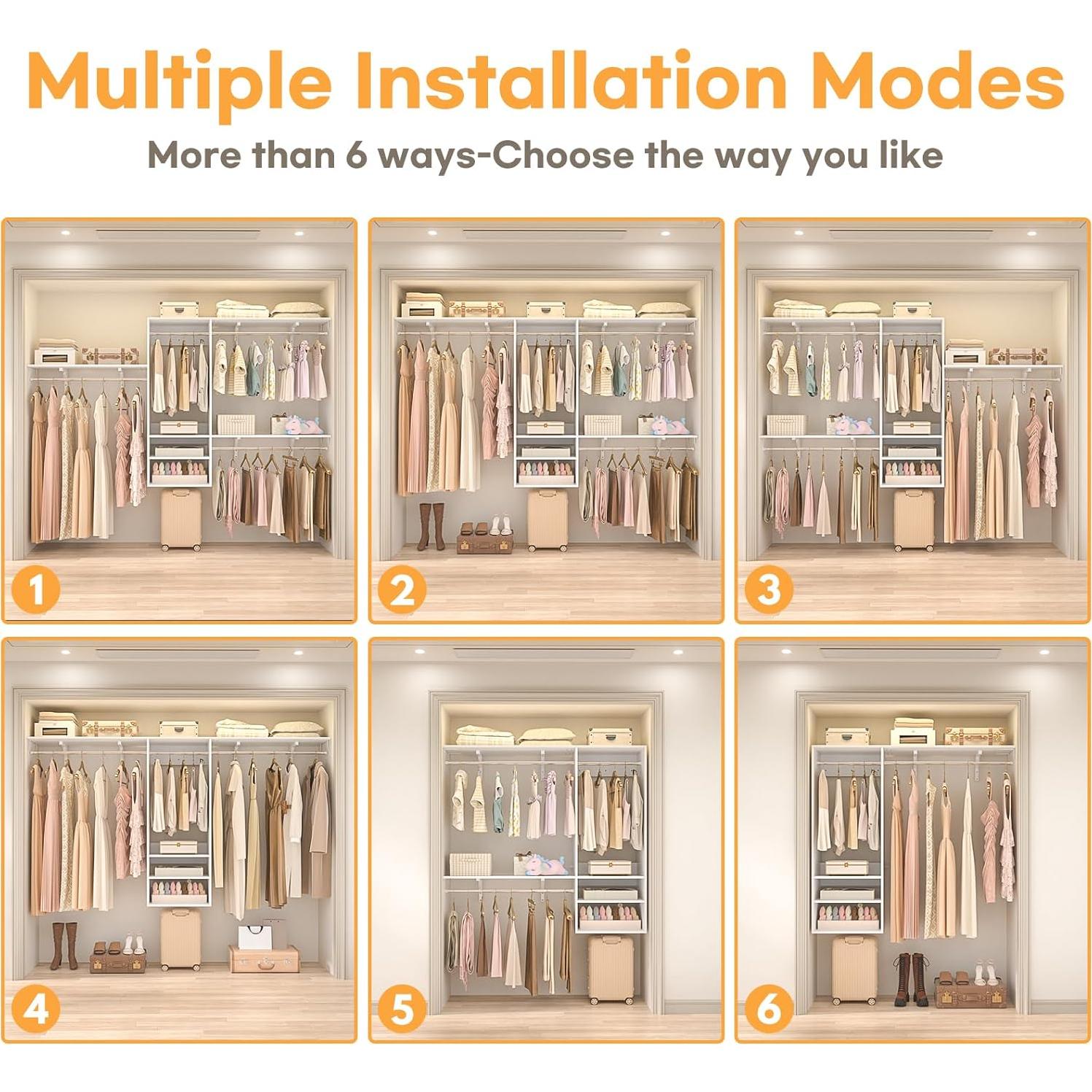 Sistema Organizador de Closet iSunirm 131.5x146.8cm Blanco