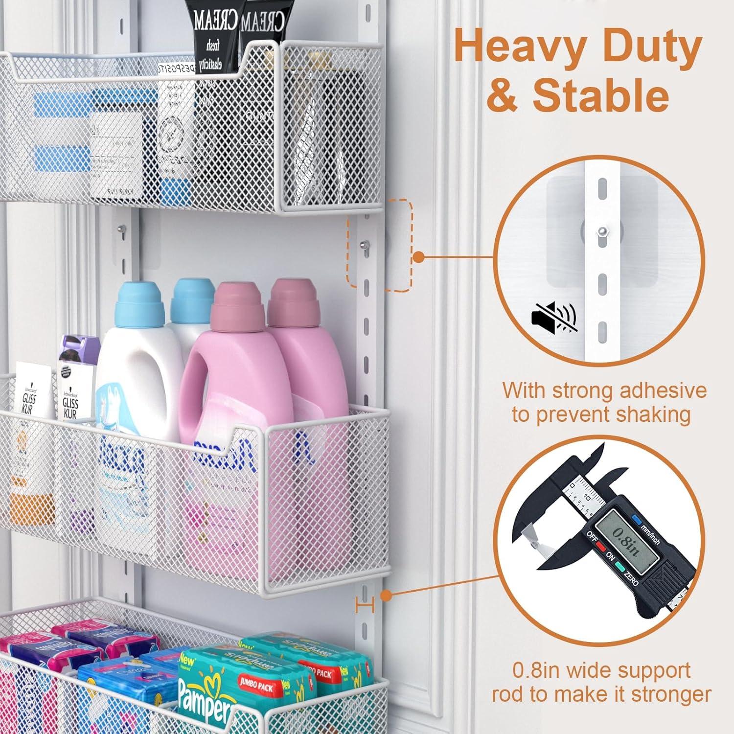 Organizador Sobre La Puerta VyGrow Metal 5 Cestas Ajustables Blanco