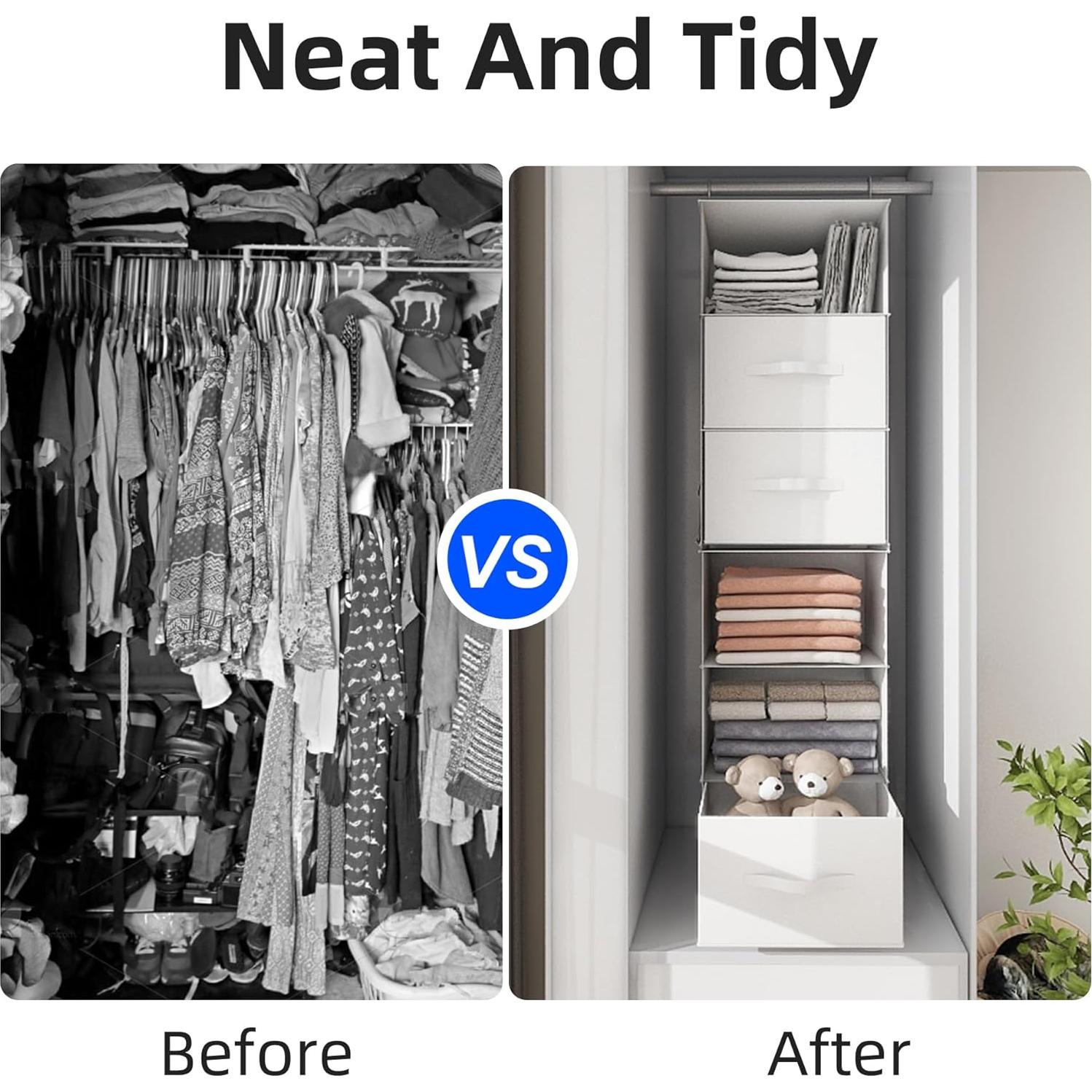 Organizador de Closet Colgante Twira 6 Estantes Blanco 32.5x31.5x120 cm