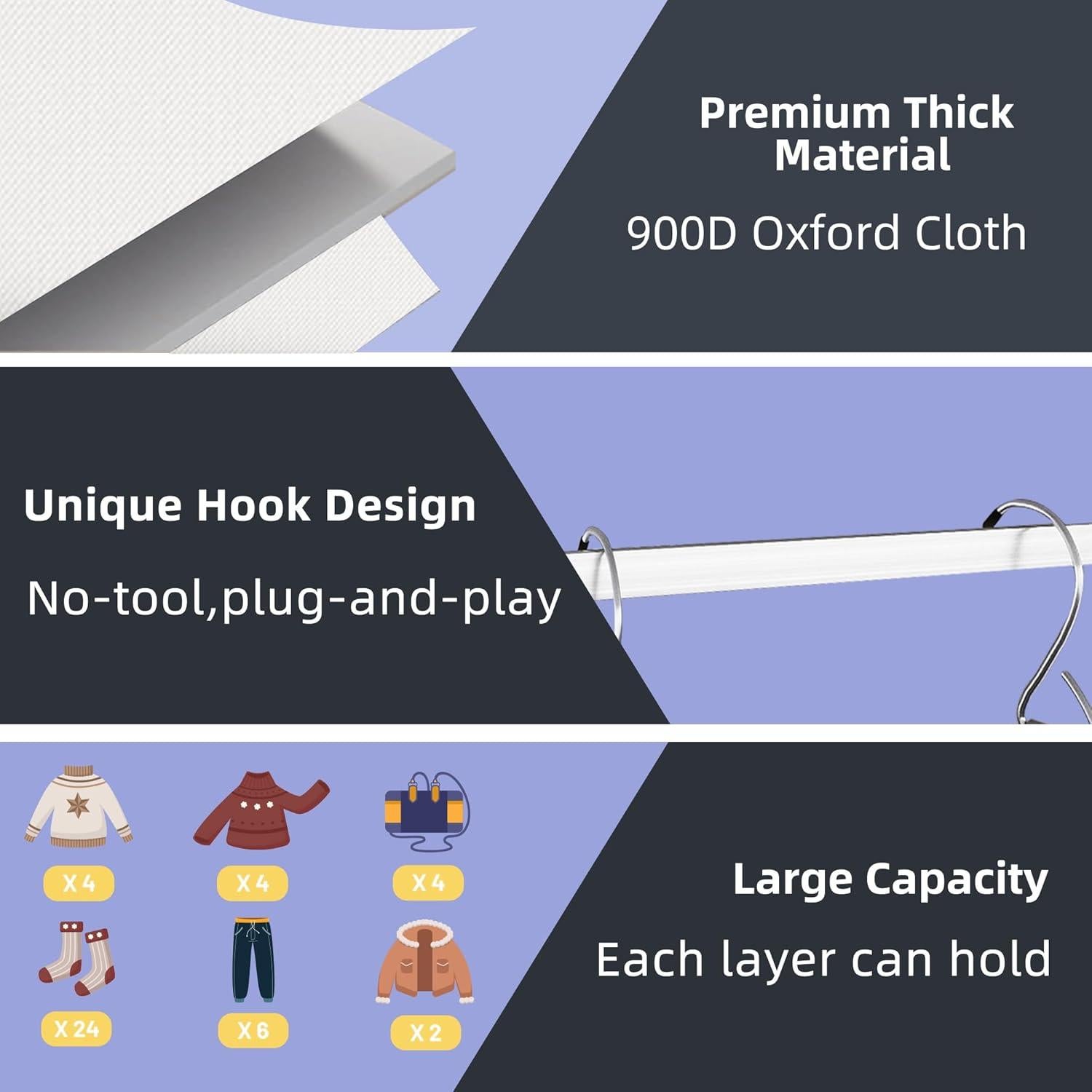 Organizador de Closet Colgante Twira 6 Estantes Blanco 32.5x31.5x120 cm