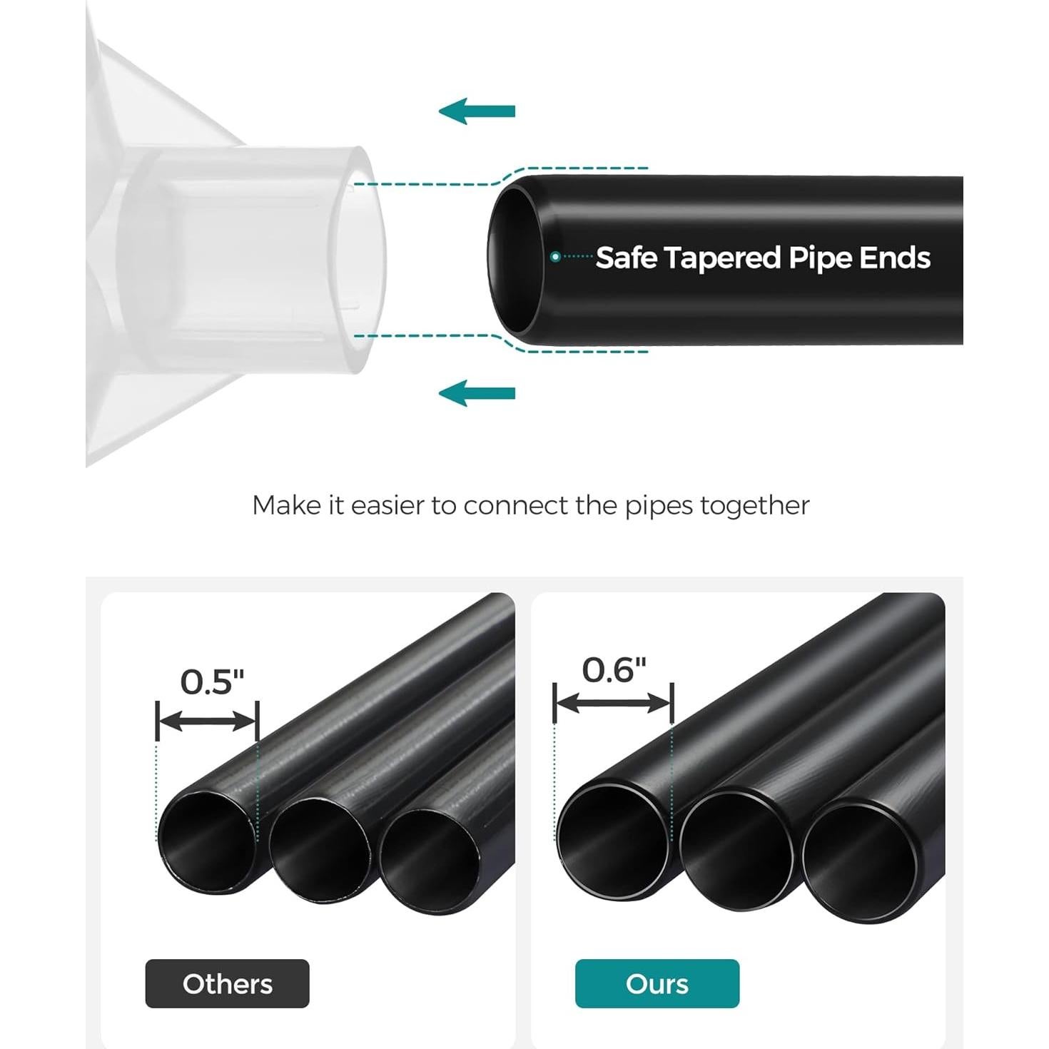 Armario Portátil SONGMICS Negro 88x45x168 cm 6 Estantes