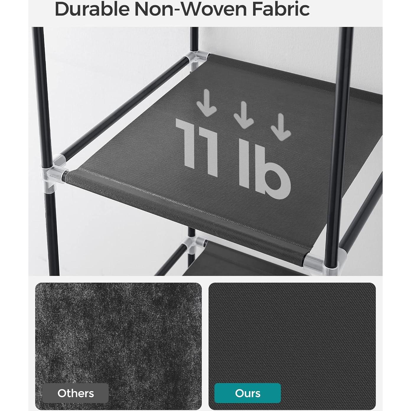 Armario Portátil SONGMICS Negro 88x45x168 cm 6 Estantes