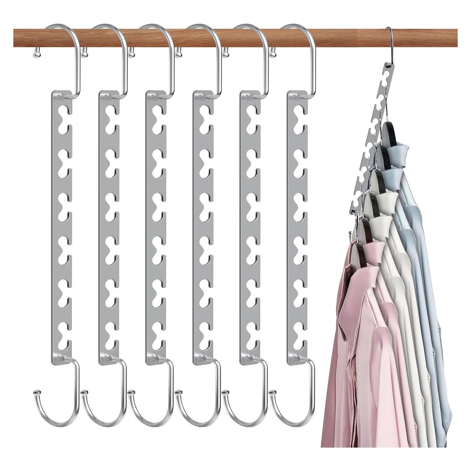 Perchas de Metal Sindax Ahorra Espacio 6 Piezas 25.4 cm