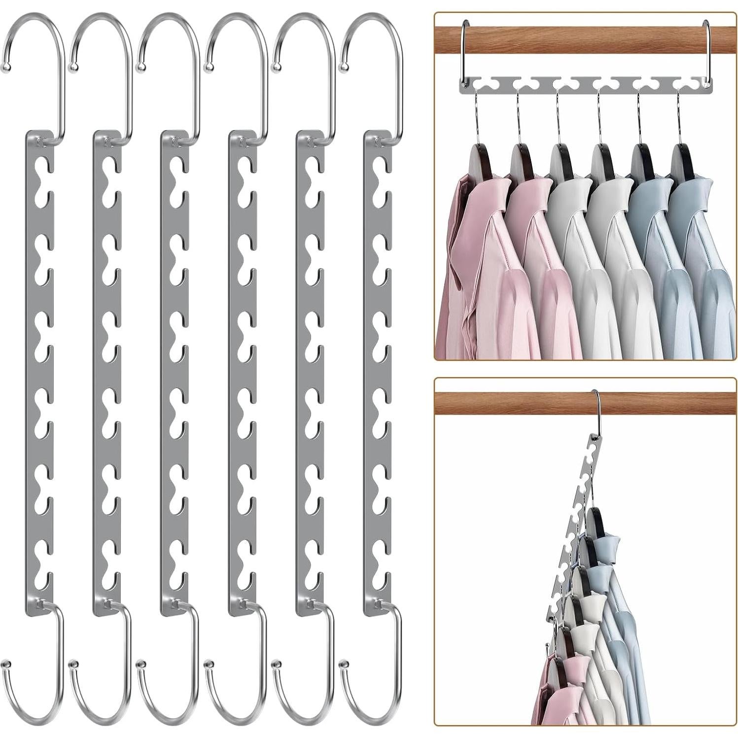 Perchas de Metal Sindax Ahorra Espacio 6 Piezas 25.4 cm