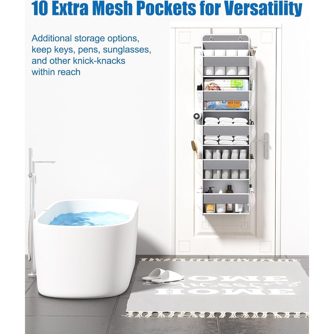 Organizador Colgante Hioya sobre la Puerta con 5 Estantes y 10 Bolsillos