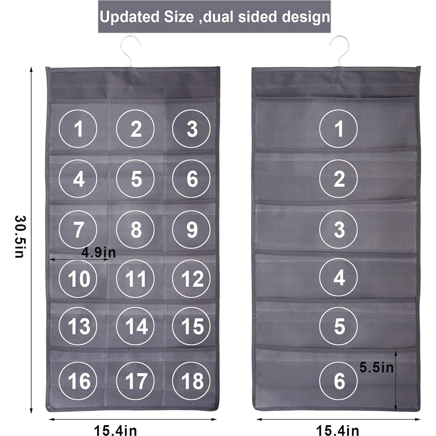 Organizador Colgante de Closet Ymemok 24 Bolsillos Gris