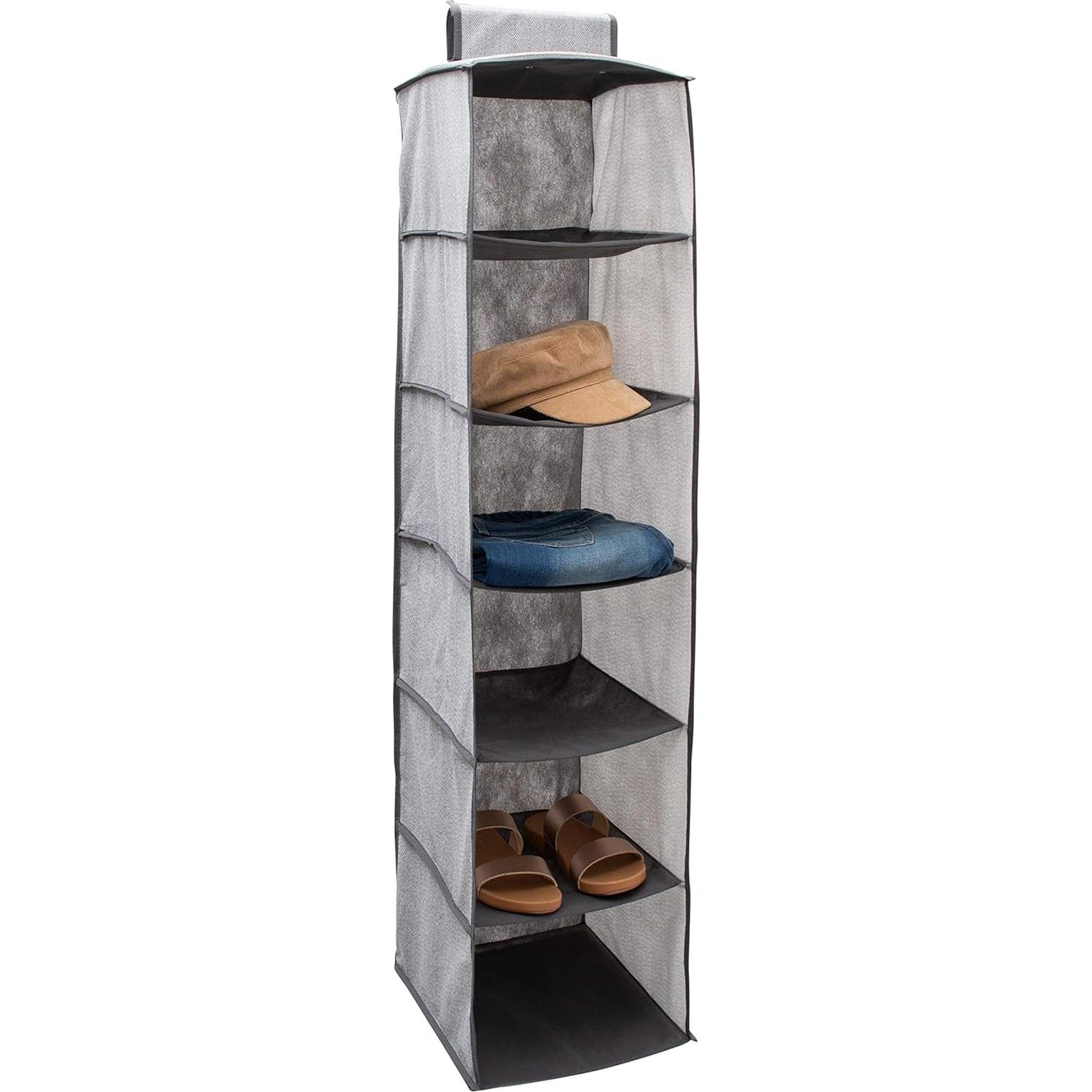 Organizador de Closet Colgante Simplify 6 Estantes Gris 120cm