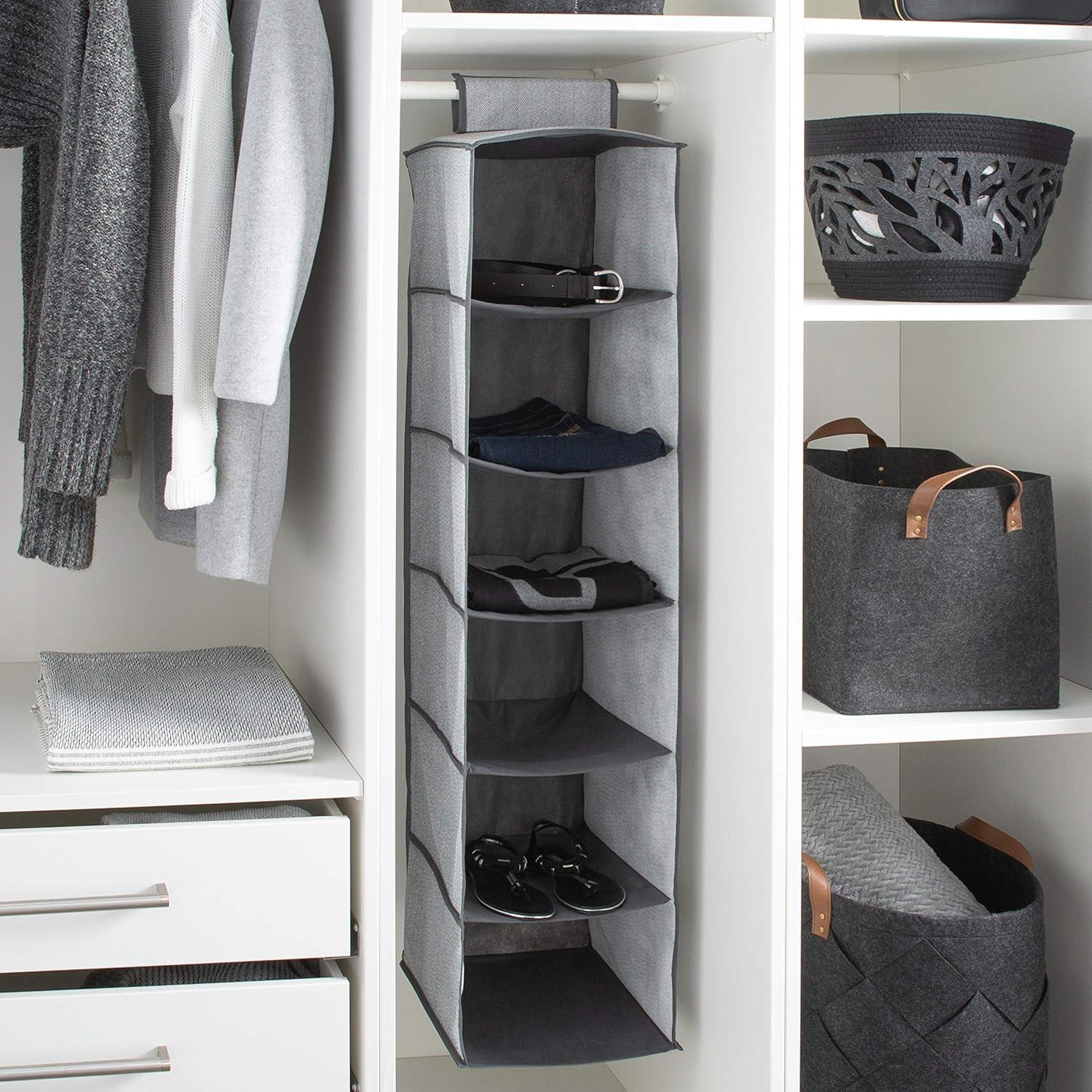 Organizador de Closet Colgante Simplify 6 Estantes Gris 120cm