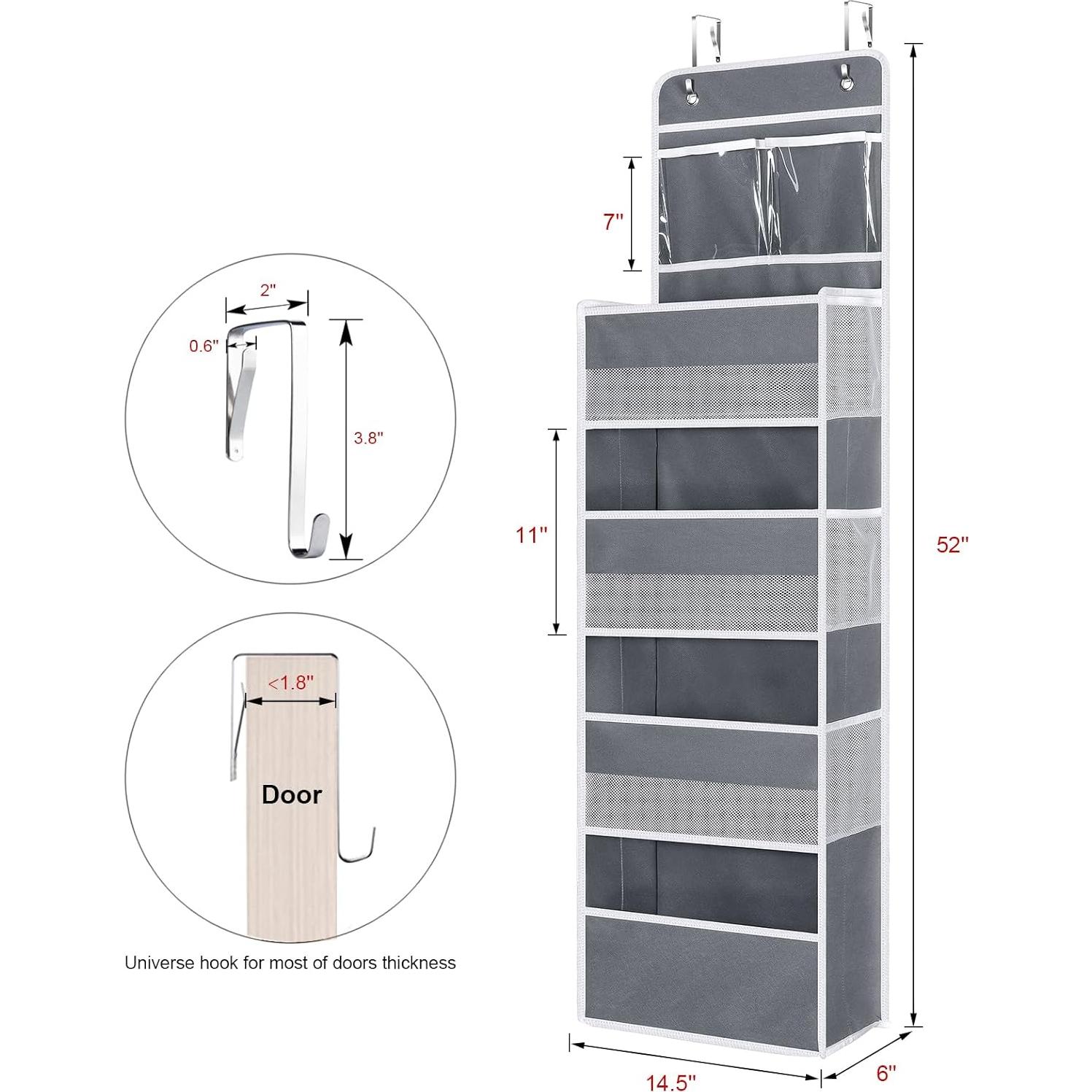 Organizador Colgante sobre la Puerta Univivi 5 Estantes Gris